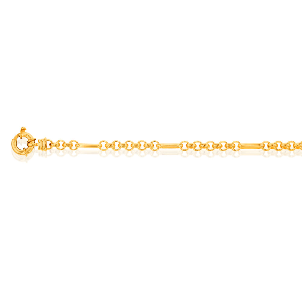 9ct Gold Silver Filled Fancy 9+1 Belcher 5.5mm Wide 19cm Bracelet for Women - Elegant Jewelry Gift for Birthday, Anniversary & Special Occasions