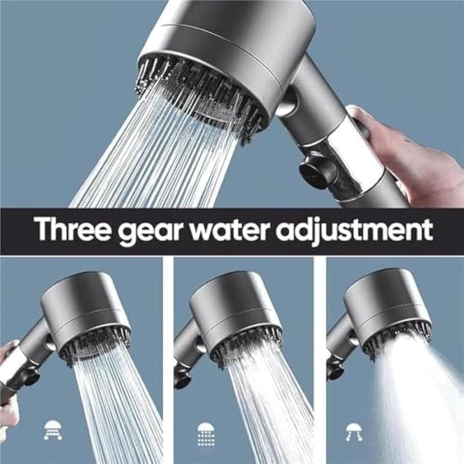 Drivse Iondrops High Pressure Shower Head with Filter - German Multifunctional Massage Showerhead Set with Adjustable Spray Modes & 10 Replacement Filter Cottons - Perfect for Home Spa, Bathroom Upgrade & Water Saving