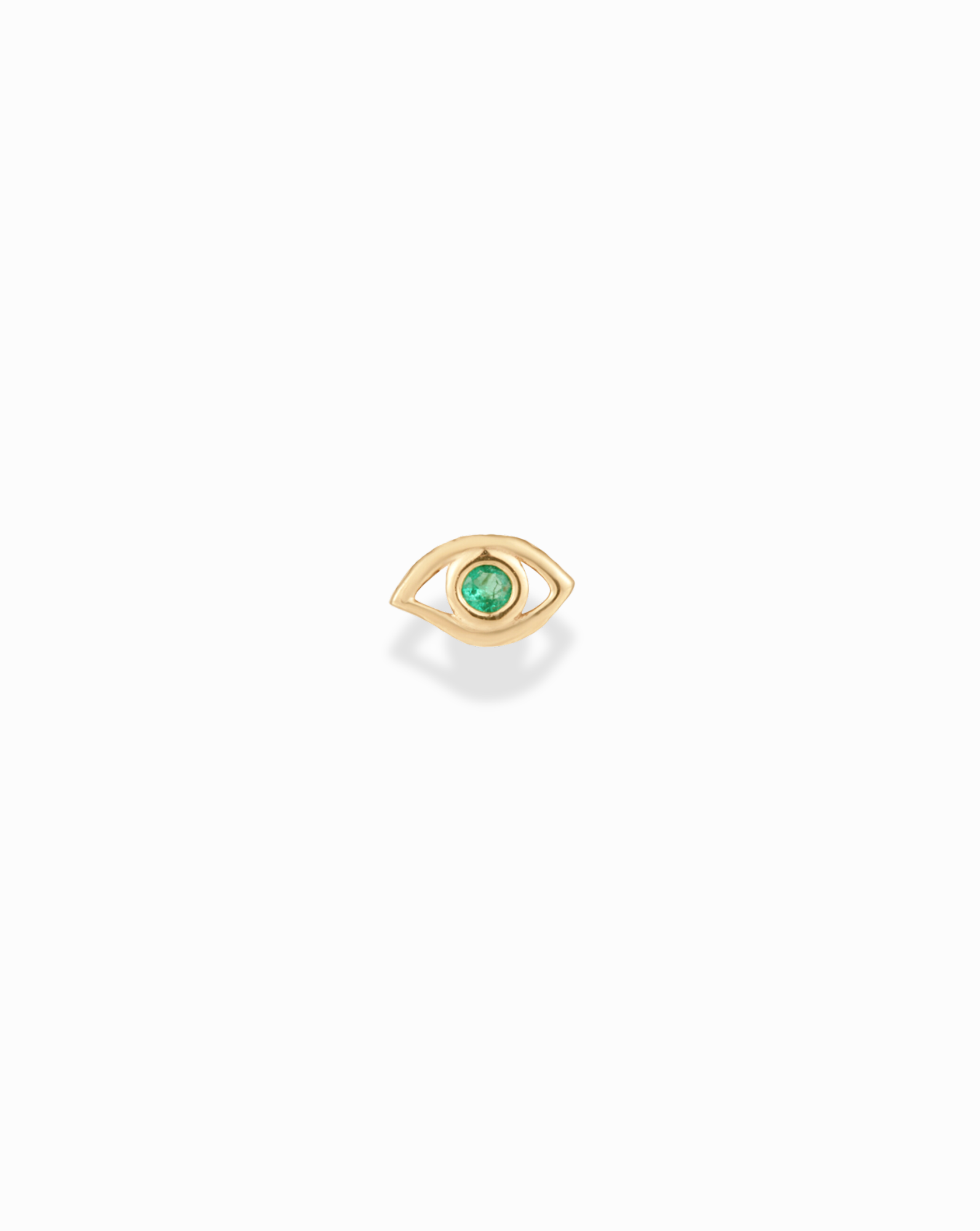 14K Gold Emerald Eye Stud Earrings for Women - Elegant Green Gemstone Jewelry for Everyday Wear & Special Occasions