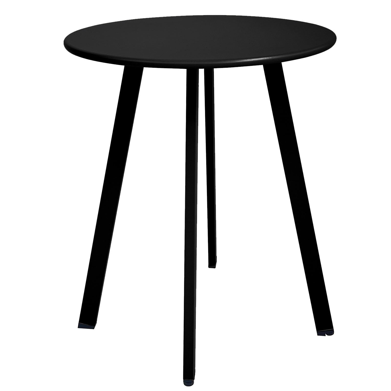 Weather-Resistant Outdoor Side Table - Round Metal Steel Small End Table for Patio, Garden, Balcony & Yard - Waterproof Indoor/Outdoor Use - Perfect for Coffee, Drinks & Decor (Black)
