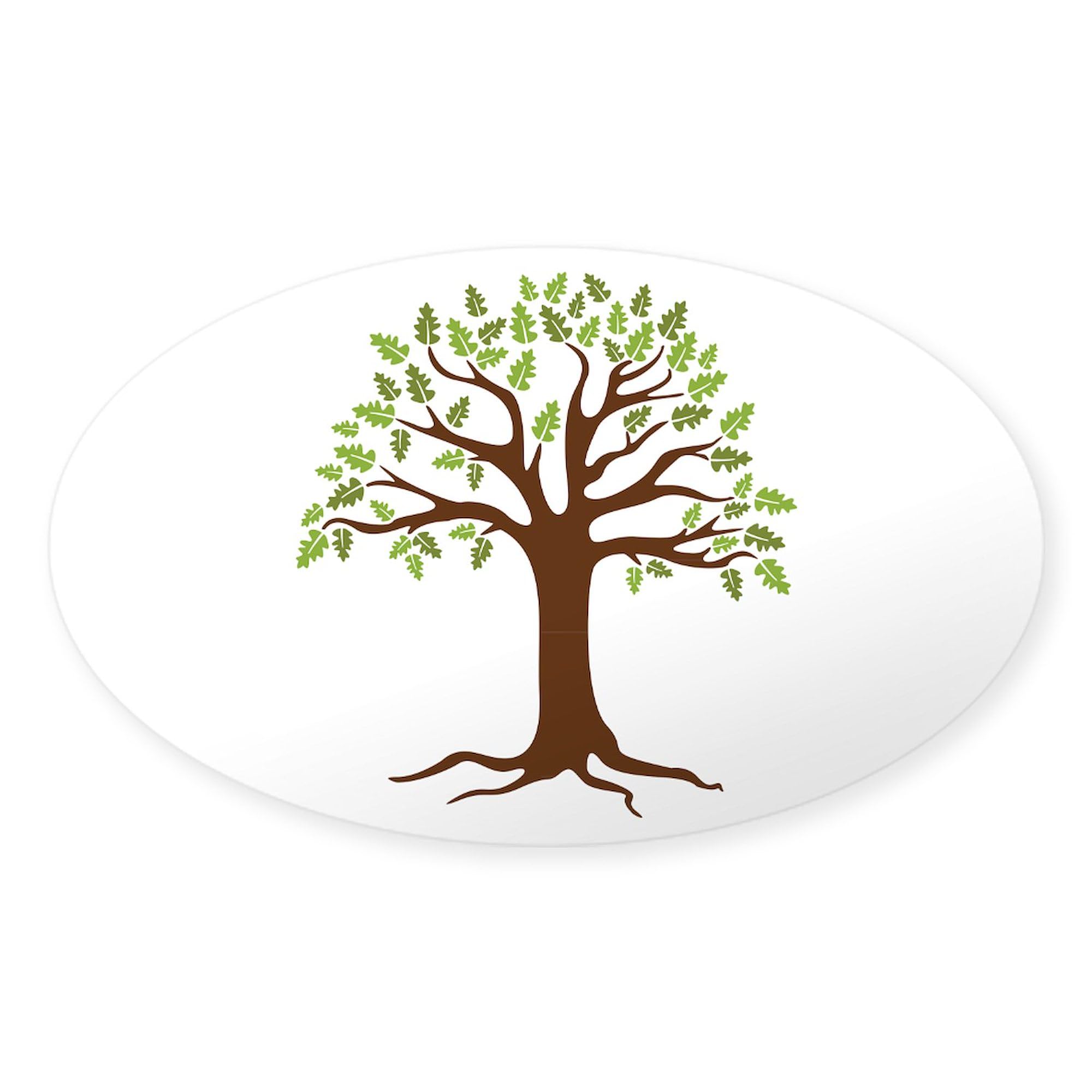 Oak Tree Oval Car Bumper Sticker - Decorate Your Vehicle