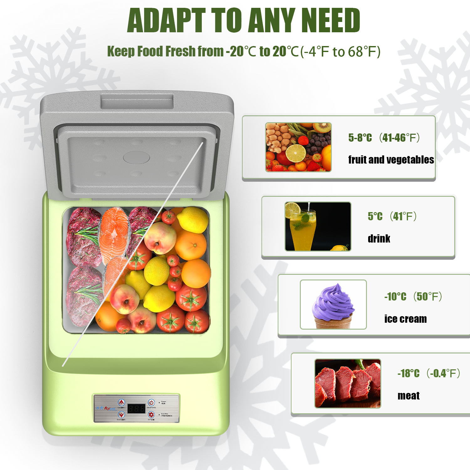 Alpicool C9PT 12V Portable Car Refrigerator - 18 Quart Compact Mini Fridge for Road Trips, Camping & Travel | Energy Efficient Cooling for Food & Drinks