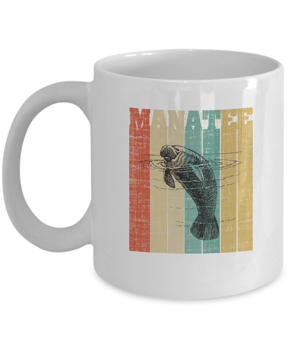 Manatee Coffee Mug - 11 oz Ceramic Cup with Cute Manatee Design - Perfect Gift for Animal Lovers & Office Use
