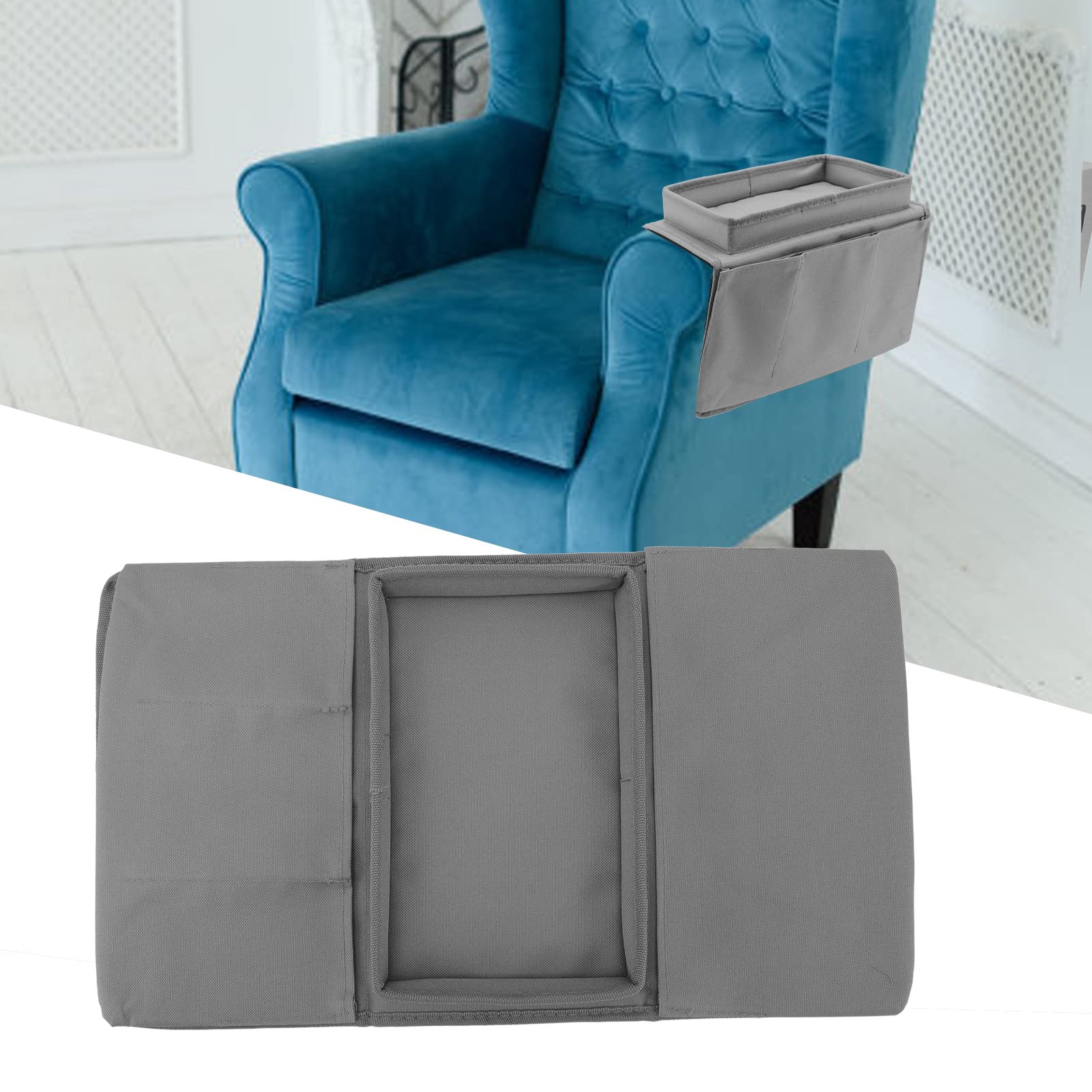 Foldable Sofa Tray with Side Pockets - Adjustable Laptop Table for Couch, Bed, Office - Perfect for Working, Eating, Reading in Living Room or Dorm