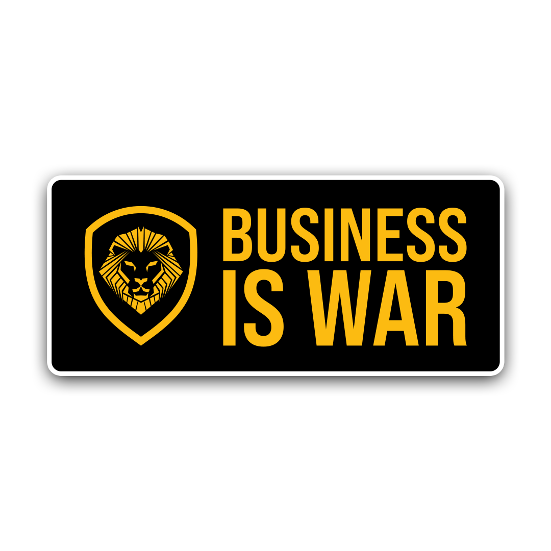 Business Is War Sticker (5 x 2.25 Inch) - Motivational Office Decals, Laptop & Notebook Stickers for Entrepreneurs, Business Owners & Professionals