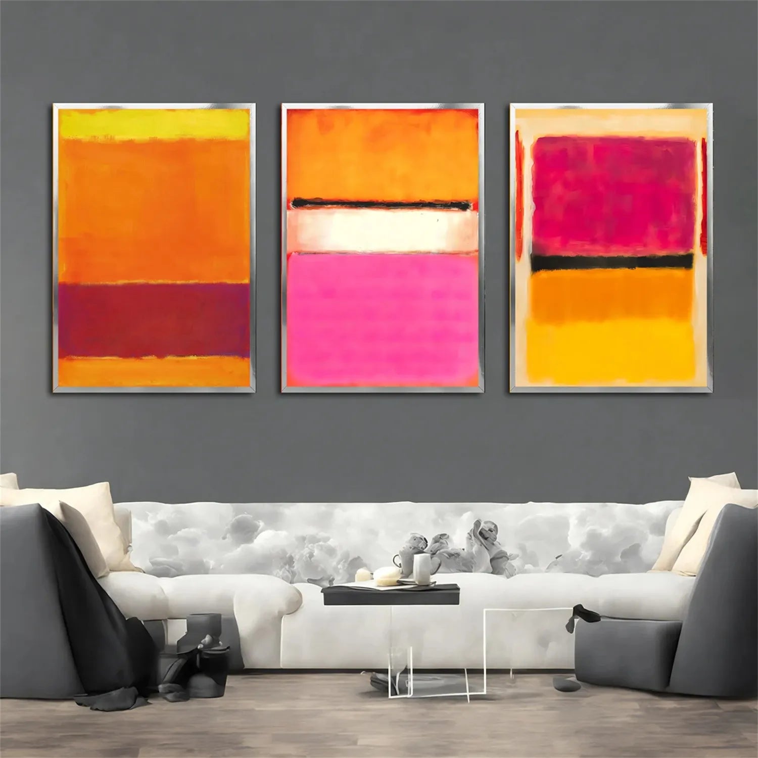 Abstract Tranquility Set of 3 Wall Art Prints - Modern Minimalist Home Decor for Living Room, Bedroom & Office - #WS183