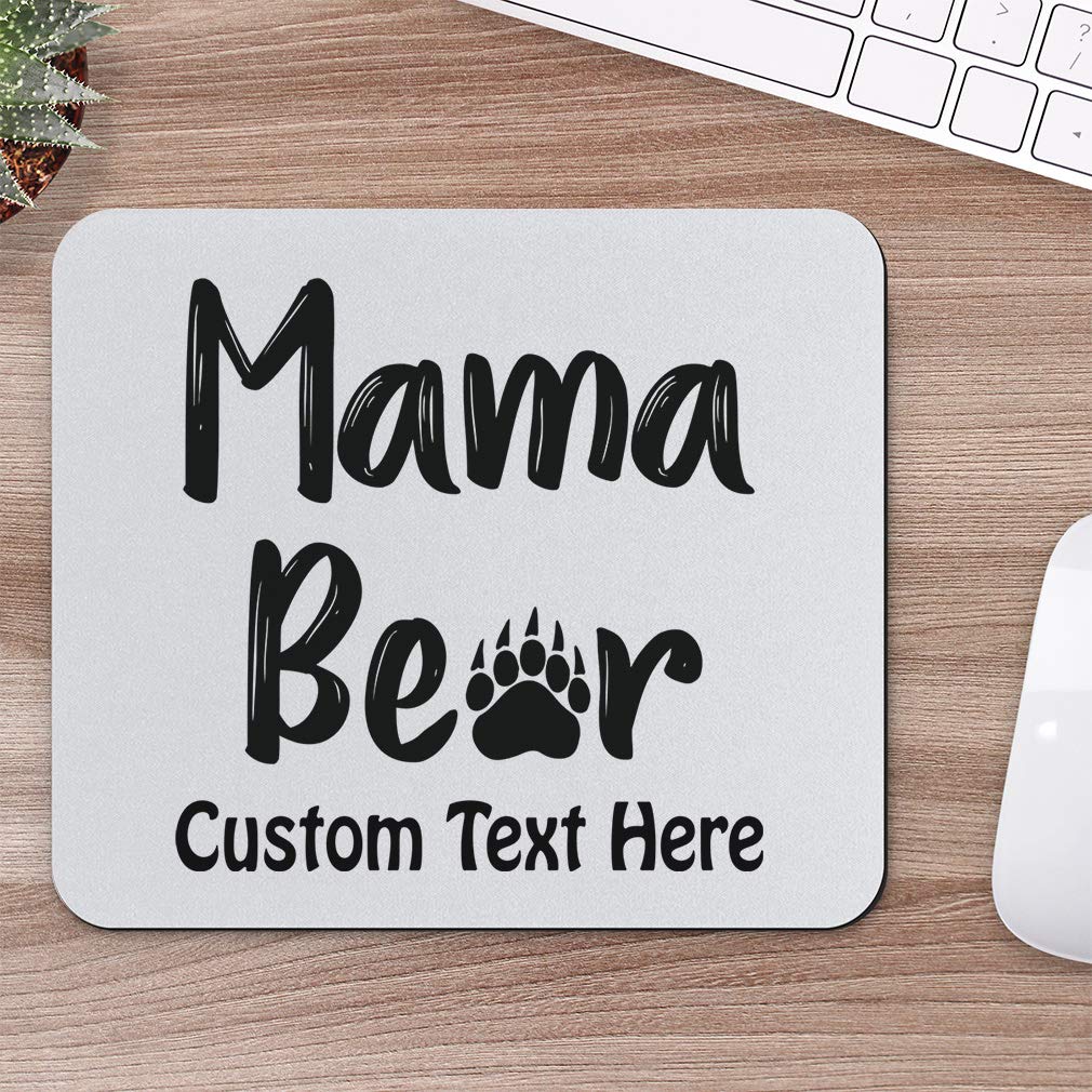 Personalized Mother's Day Mouse Pad for Mom - Premium Neoprene Square Desk Mat for Office, Gaming & Computer Workstations - Custom Text Gift for Mama Bear