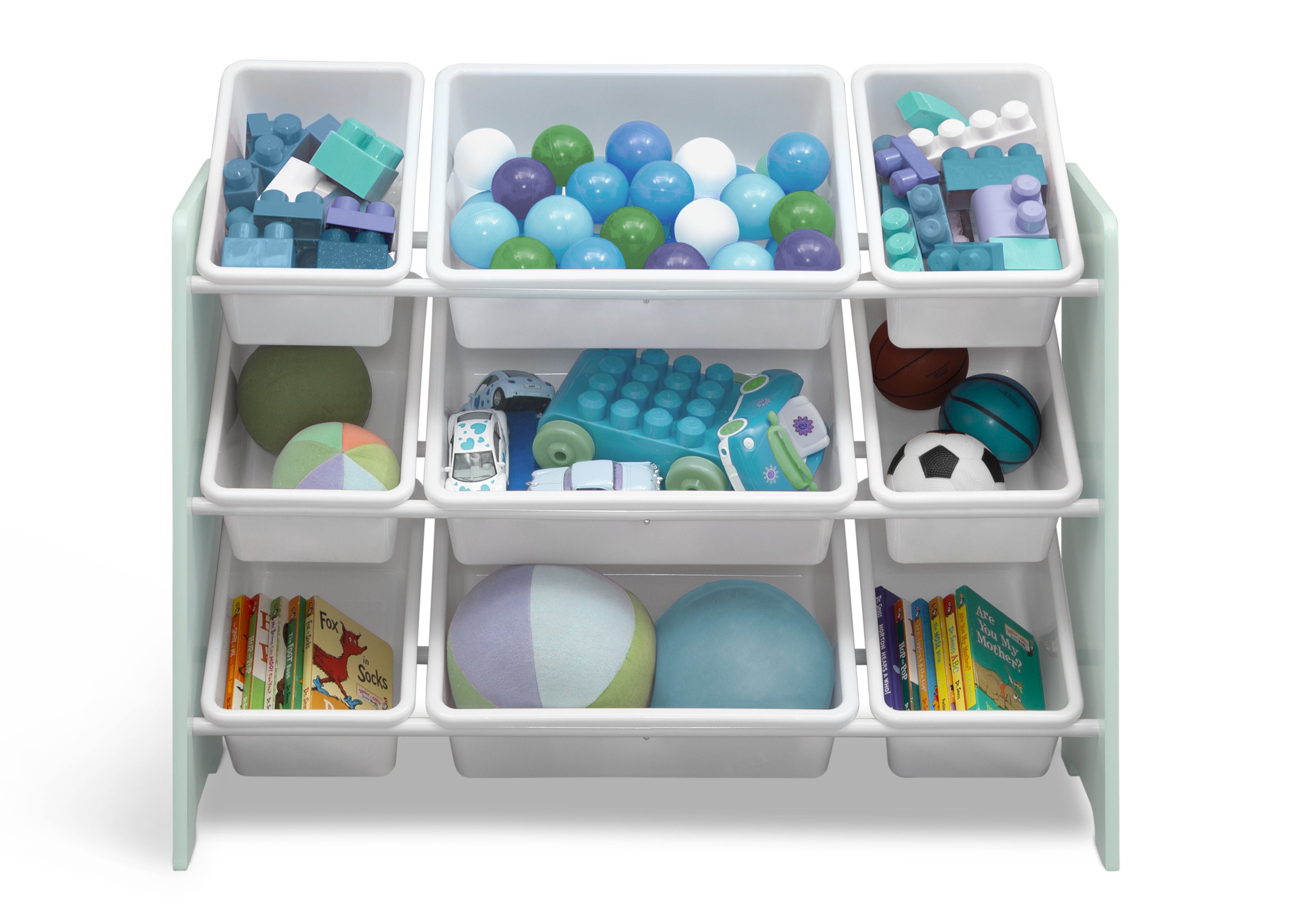 MySize 9 Bin Plastic Toy Organizer - Kids Room Storage Solution for Toys, Books & Crafts - Perfect for Playroom, Bedroom & Classroom Organization