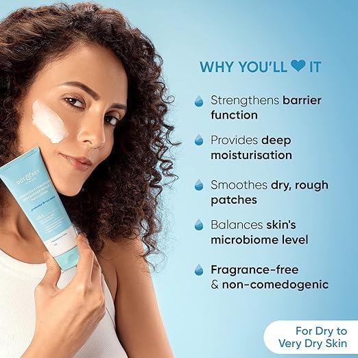 Ceramides Moisturizing Cream with Hyaluronic Acid & Probiotics | Hydrating Face Cream for Dry & Sensitive Skin | Barrier Repair Treatment with Rice Water Extract | Unisex Skincare for Men & Women | 100g | Perfect for Night Routine & Post-Workout Hydration