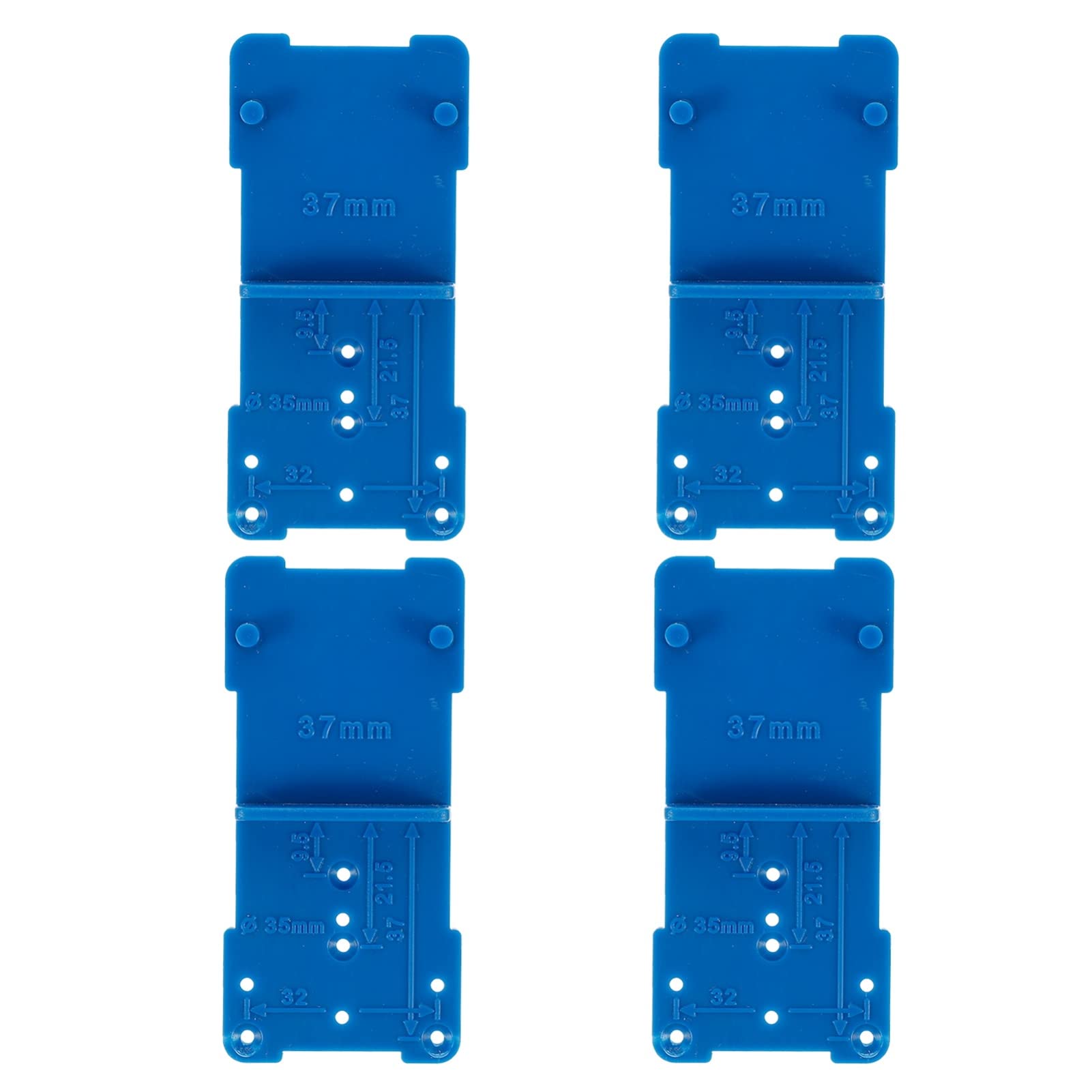 Scicalife 4-Piece Drill Bit Punch Locator Set - Precision Woodworking Straight Hole Punching Guide with Doweling Template (Blue) - Perfect for Cabinet Making, Furniture Assembly & DIY Wood Projects