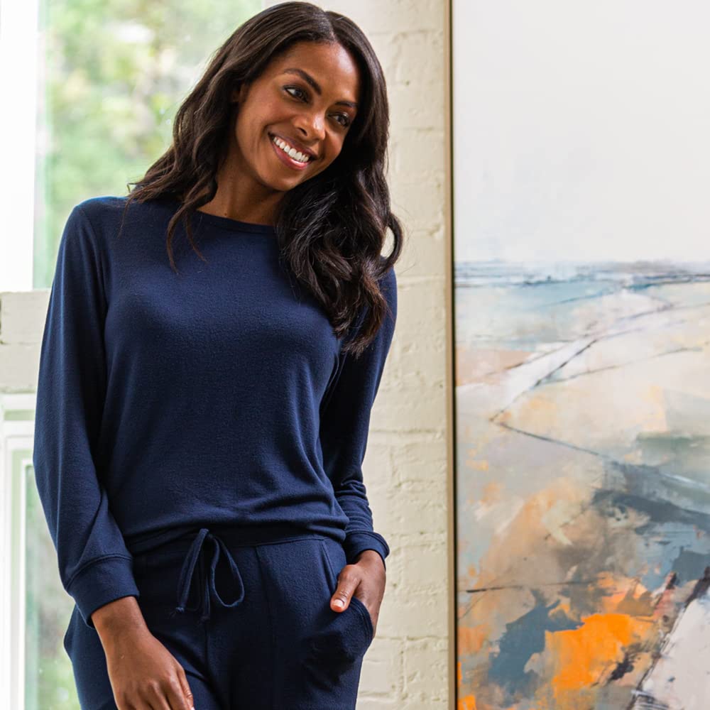 Ultra Soft Women's 2-Piece Summer Lounge Set - Comfortable Jersey Crew Neck Loungewear for Relaxing at Home, Yoga & Travel | Softies Dream Collection