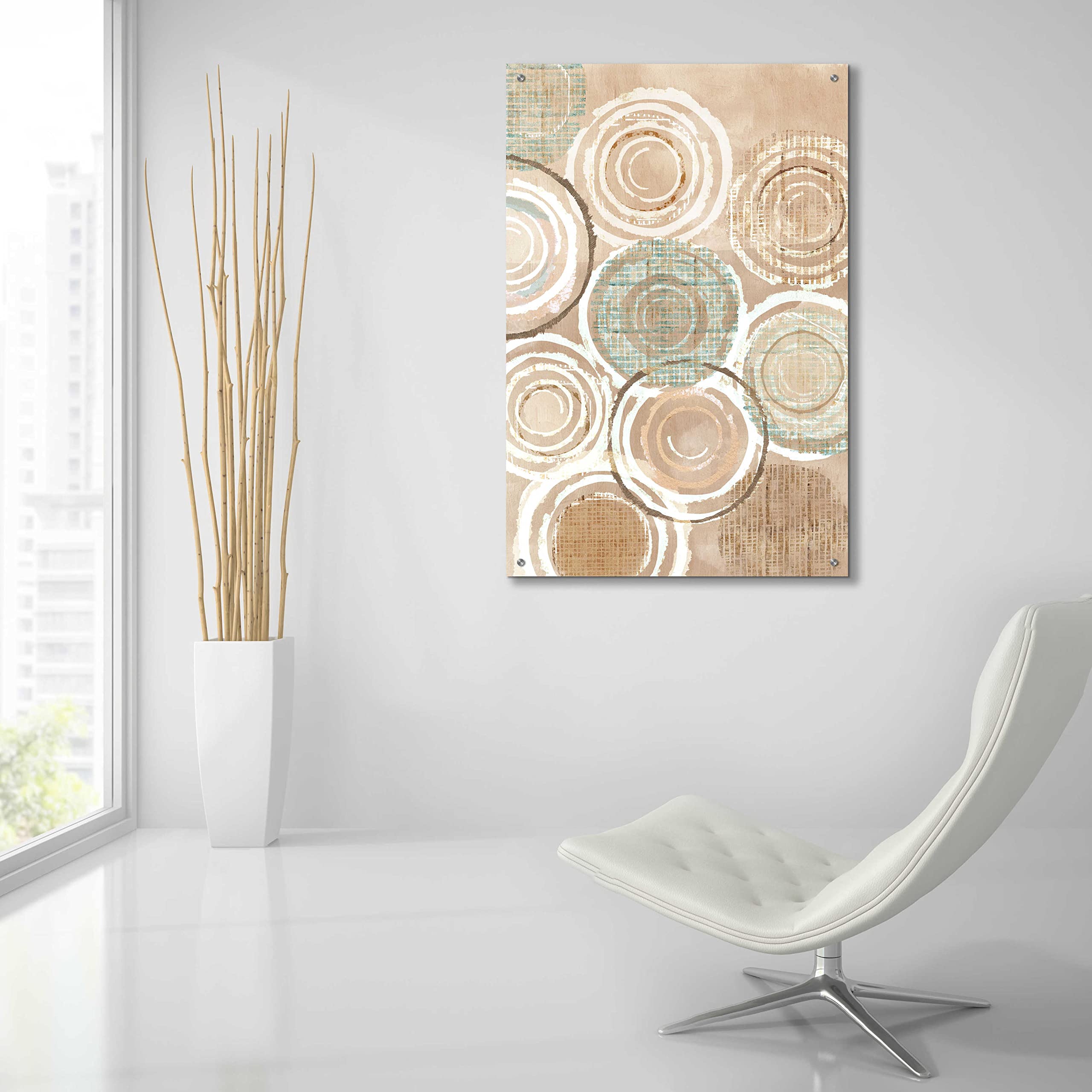 Flora Kouta Woven Baskets III Acrylic Glass Wall Art - 24x36 Inches Modern Home Decor for Living Room, Bedroom & Office
