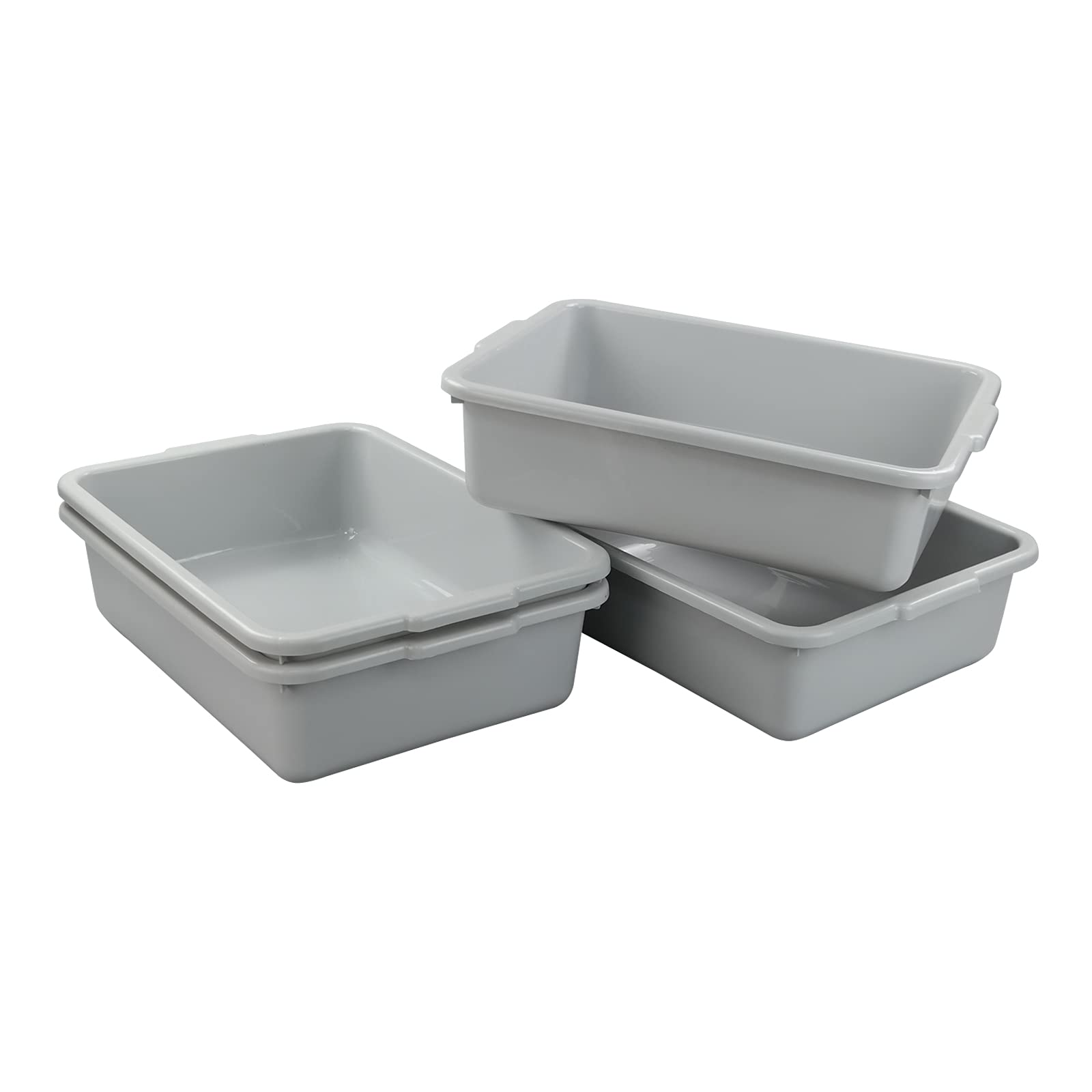 Xyskin 13 L Plastic Commercial Bus Tubs - Heavy Duty Utility Bus Boxes for Restaurant & Kitchen Storage (4-Pack) - Perfect for Food Service, Dishwashing & Organization