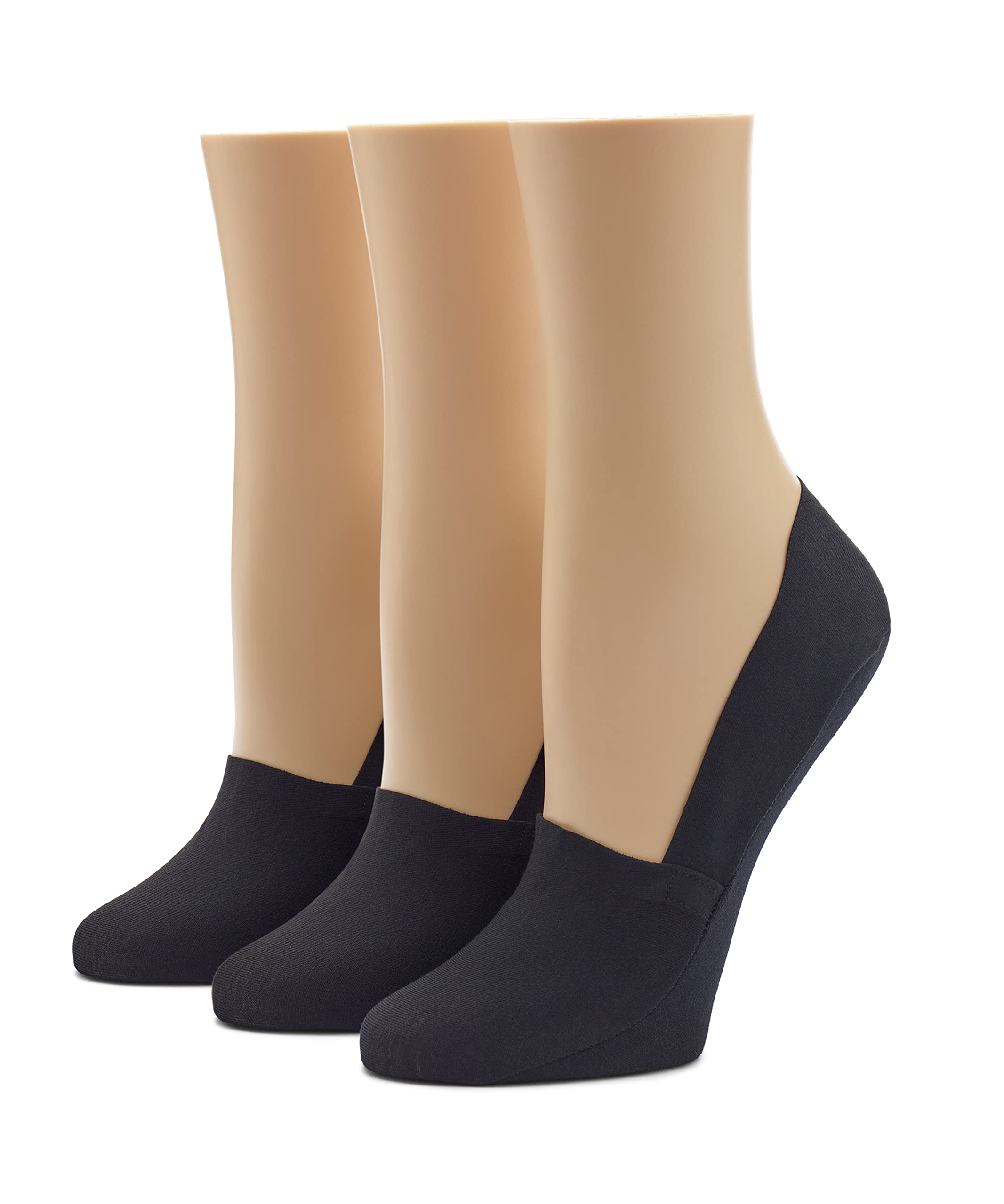 HUE Women's Perfect Edge Cotton Loafer Socks - No Show Slipper Liners for Comfort & Breathability - Ideal for Flats, Loafers & Casual Shoes