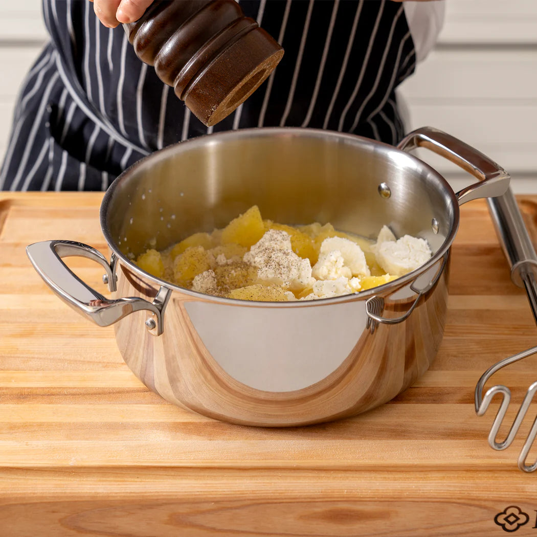 Premium Browne Thermalloy Tri-Ply Stainless Steel Saucepan - 4 Quart (4QT) Heavy Duty Cookware for Professional & Home Chefs - Perfect for Sauces, Soups, Stews & Pasta Cooking