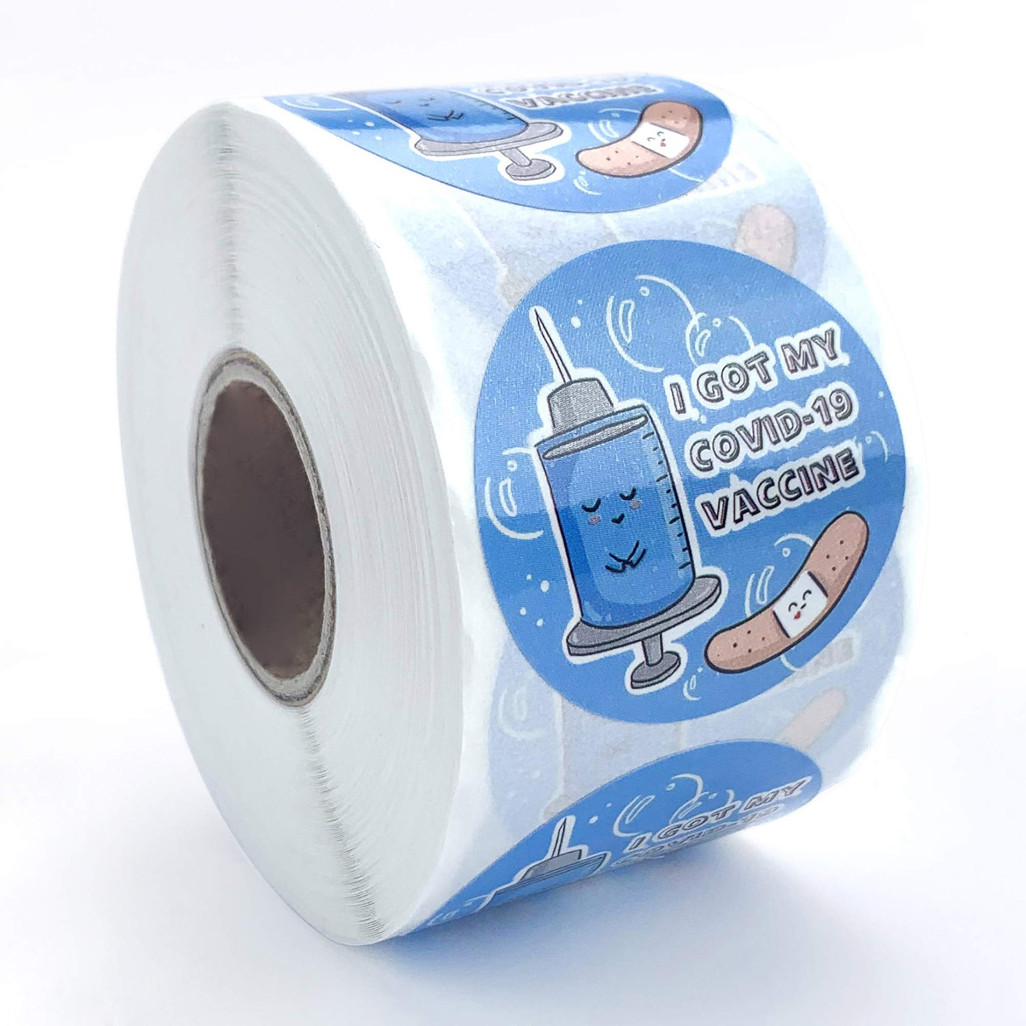 I GOT My COVID-19 Vaccine Stickers - 500 Pcs 1.5 Inch Waterproof Encouragement Labels in Blue - Perfect for Laptops, Water Bottles & Notebooks to Celebrate Vaccination
