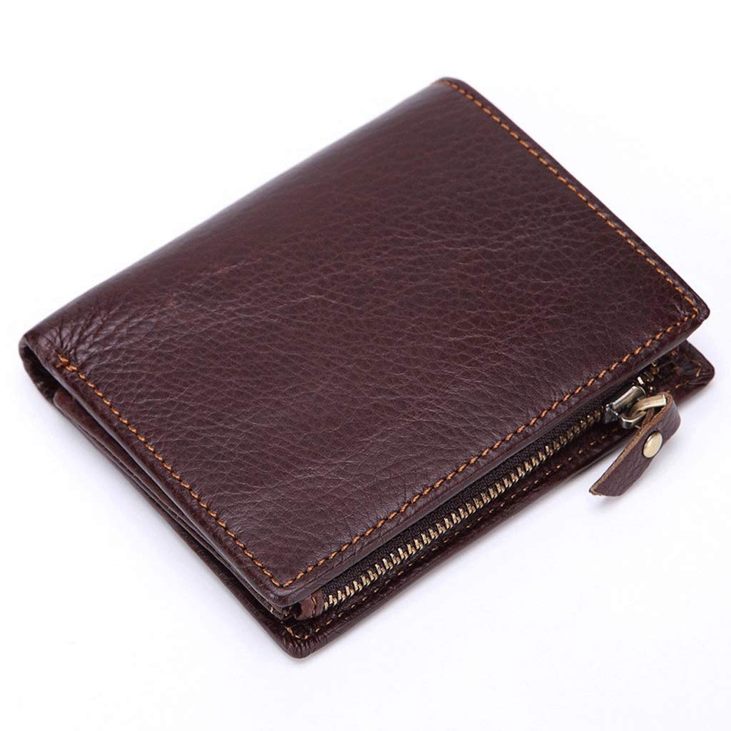 Vintage Genuine Leather Zip Around Wallet for Men - Large Capacity Cowhide Bifold Wallet with Multi Card Holder, RFID Protection, Travel & Everyday Use