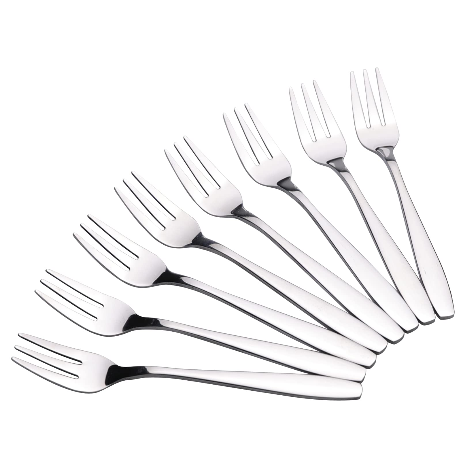 Pekky 12-Piece Stainless Steel 3-Tine Cake Forks Set - Elegant Dessert & Appetizer Forks for Parties, Weddings, and Fine Dining