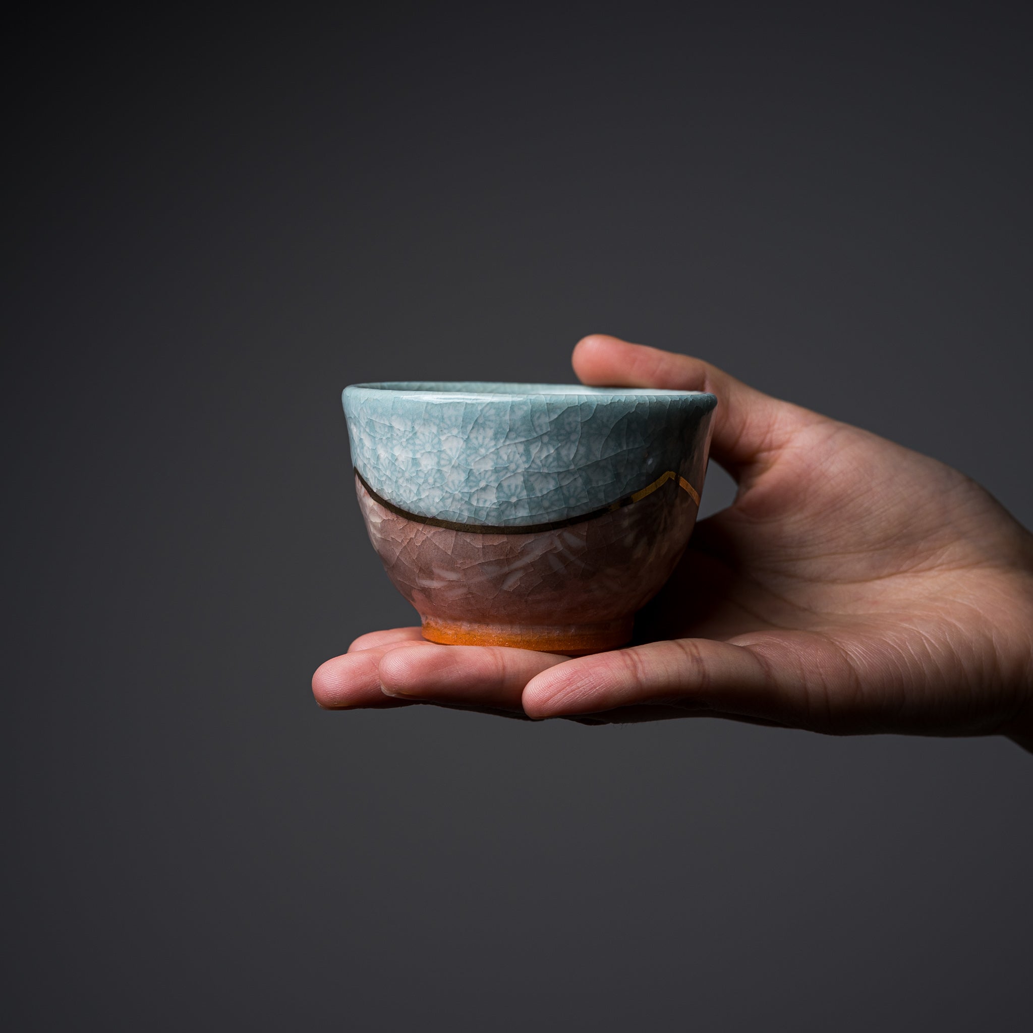 Handmade Kyo Kiyomizu Ware Kumidashi Tea Cup - Traditional Japanese Karakusa Blue Ceramic Teacup for Matcha, Sencha & Green Tea | Perfect for Tea Ceremonies, Home Decor & Gift Giving