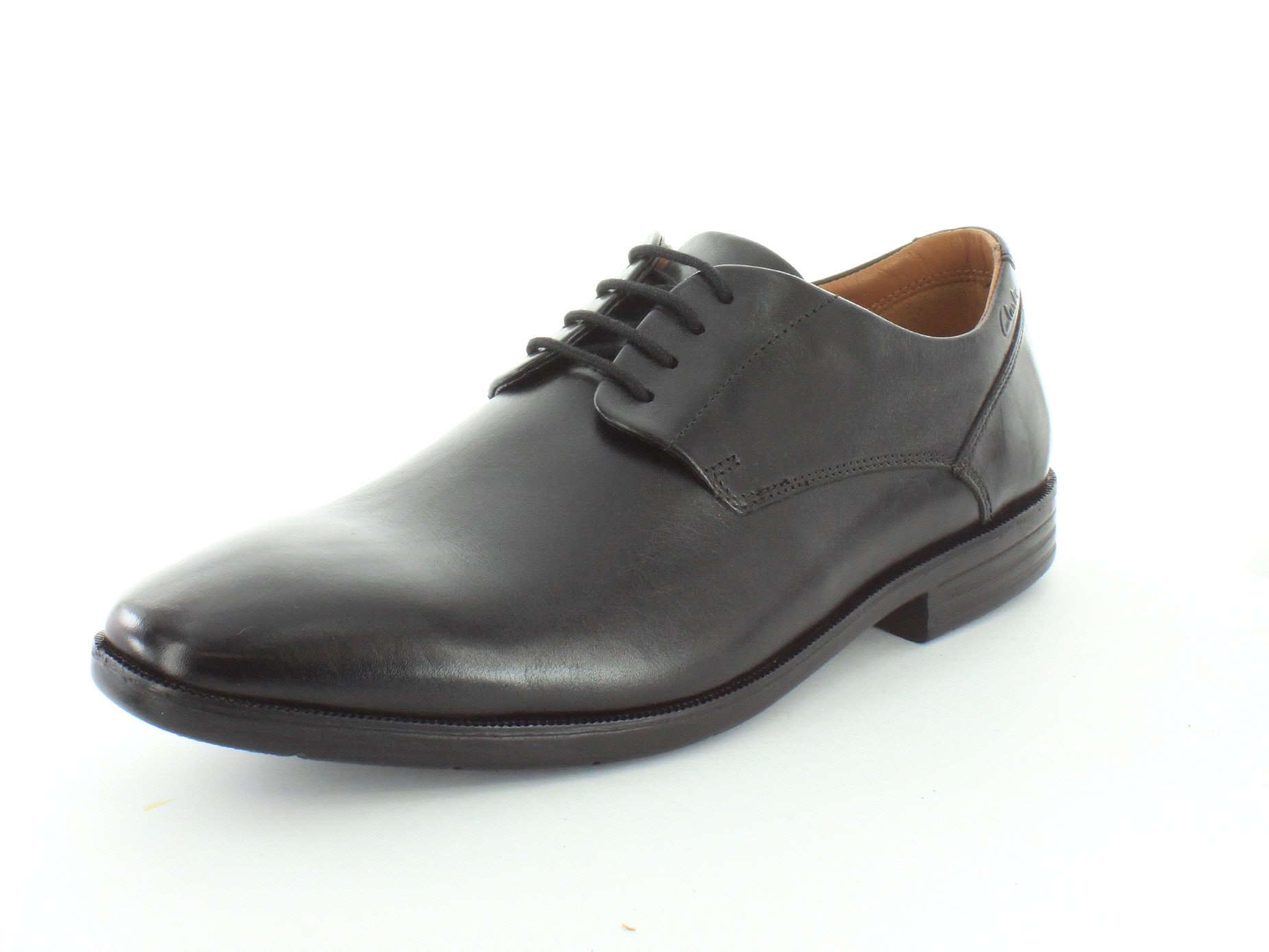 Clarks Glenrise Walk Men's Black Leather Casual Shoes Size 11.5 Medium - Comfortable Walking Shoes for Work, Travel & Everyday Wear