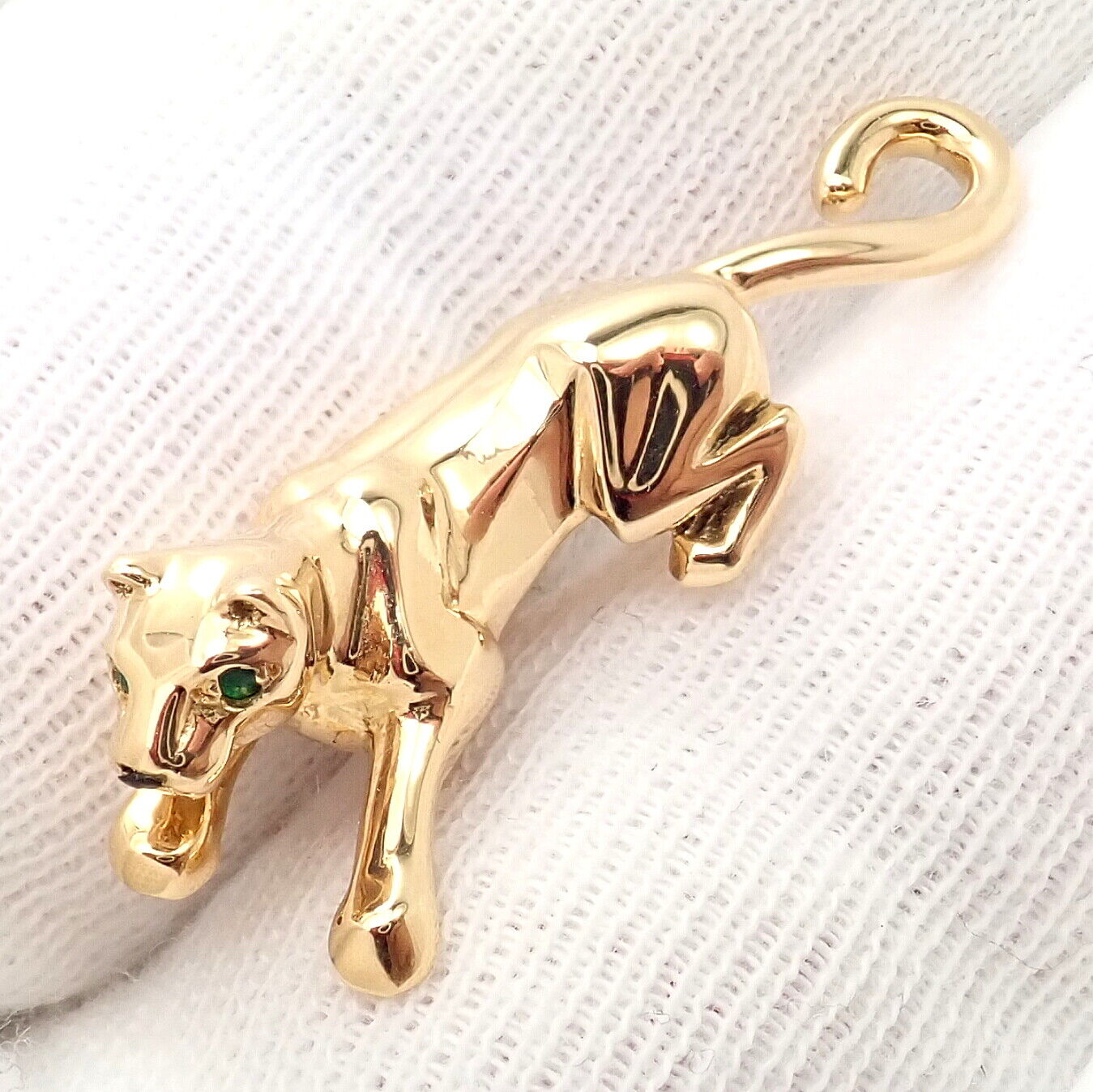 Authentic Cartier Panther Panthere 18k Yellow Gold Tie Lapel Pin - Luxury Jewelry for Men, Perfect for Weddings, Business Meetings & Formal Events