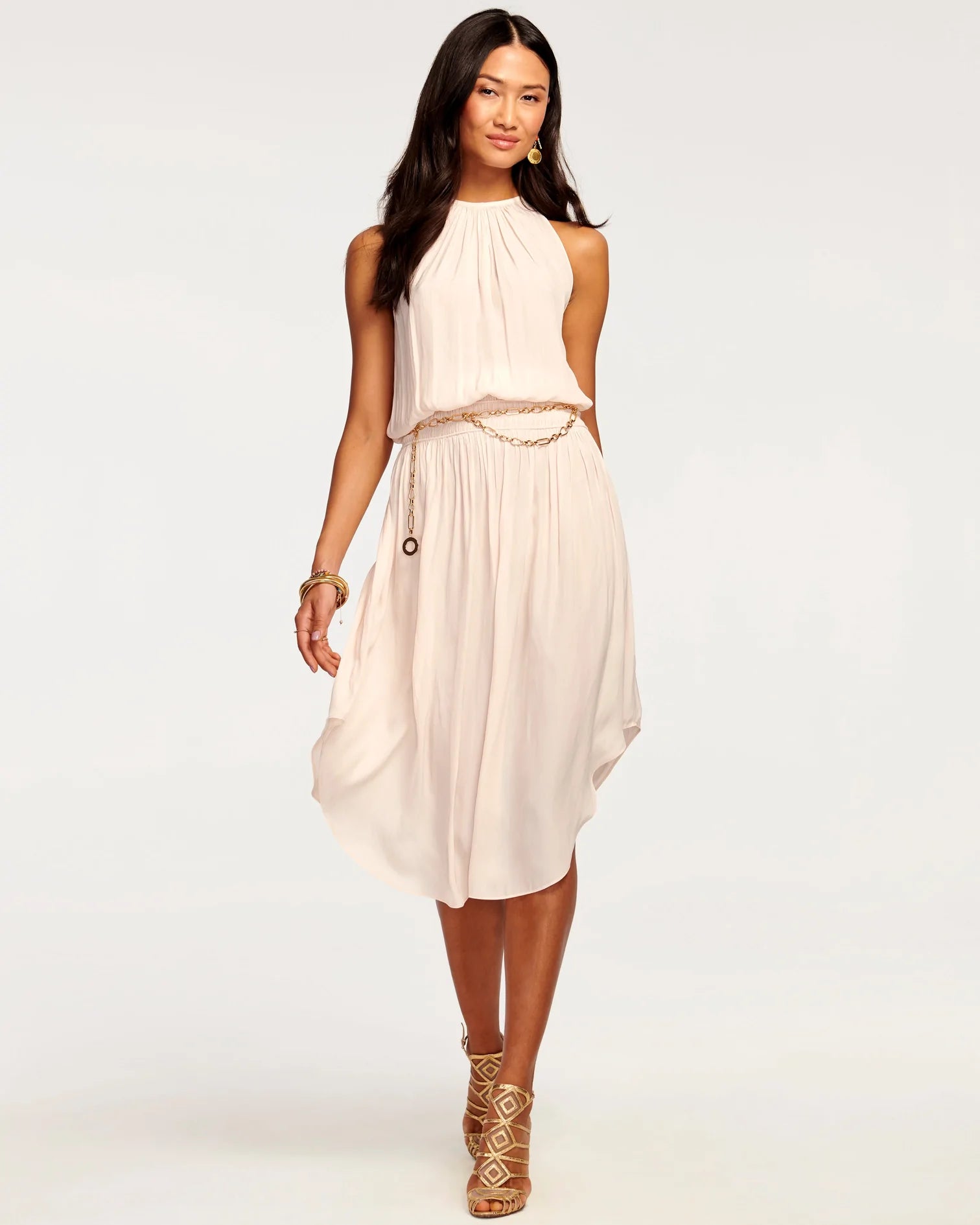Audrey Midi Dress - Flowy Linen Summer Dress for Women | Perfect for Beach Vacations, Brunch Dates & Casual Outings