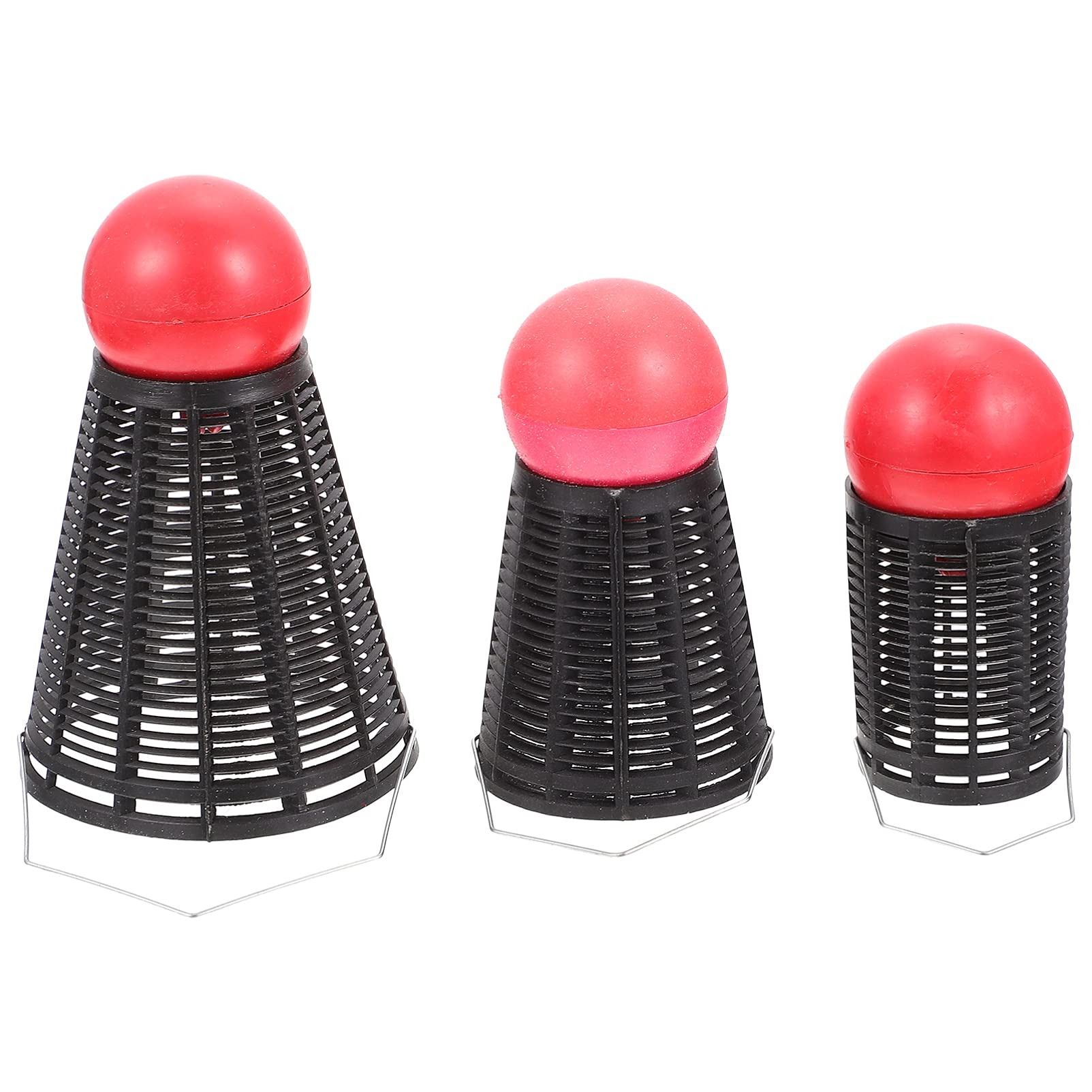 LIOOBO 3-Piece Badminton-Shaped Fishing Bait Feeder Set - Plastic Lure Cage & Bait Thrower for Freshwater & Saltwater Fishing - Perfect for Carp, Catfish, and Bass Fishing Trips