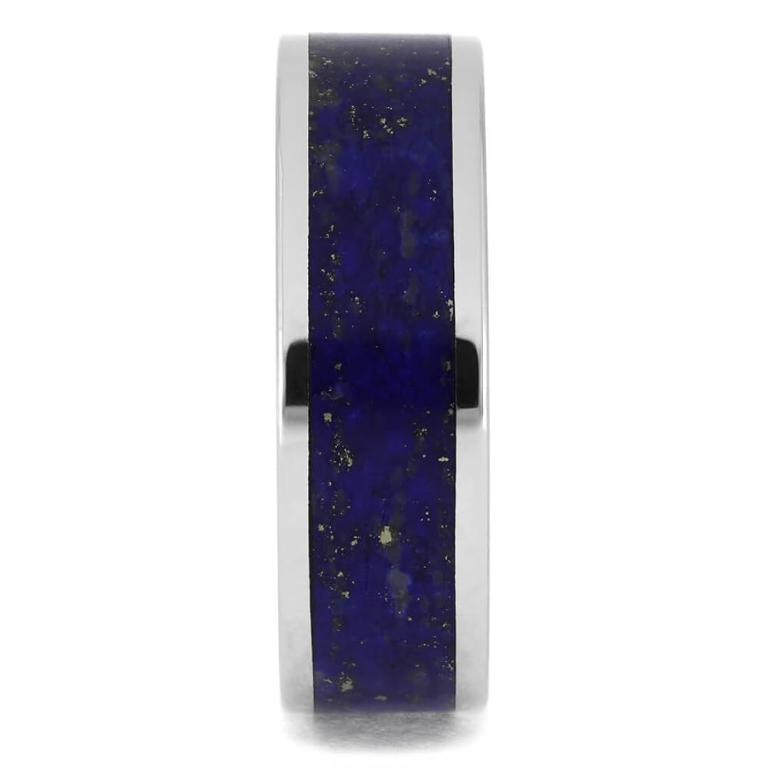 Lapis Lazuli Titanium & Platinum Wedding Bands for Men & Women – Unisex Couple Rings for Engagement, Anniversary & Special Occasions