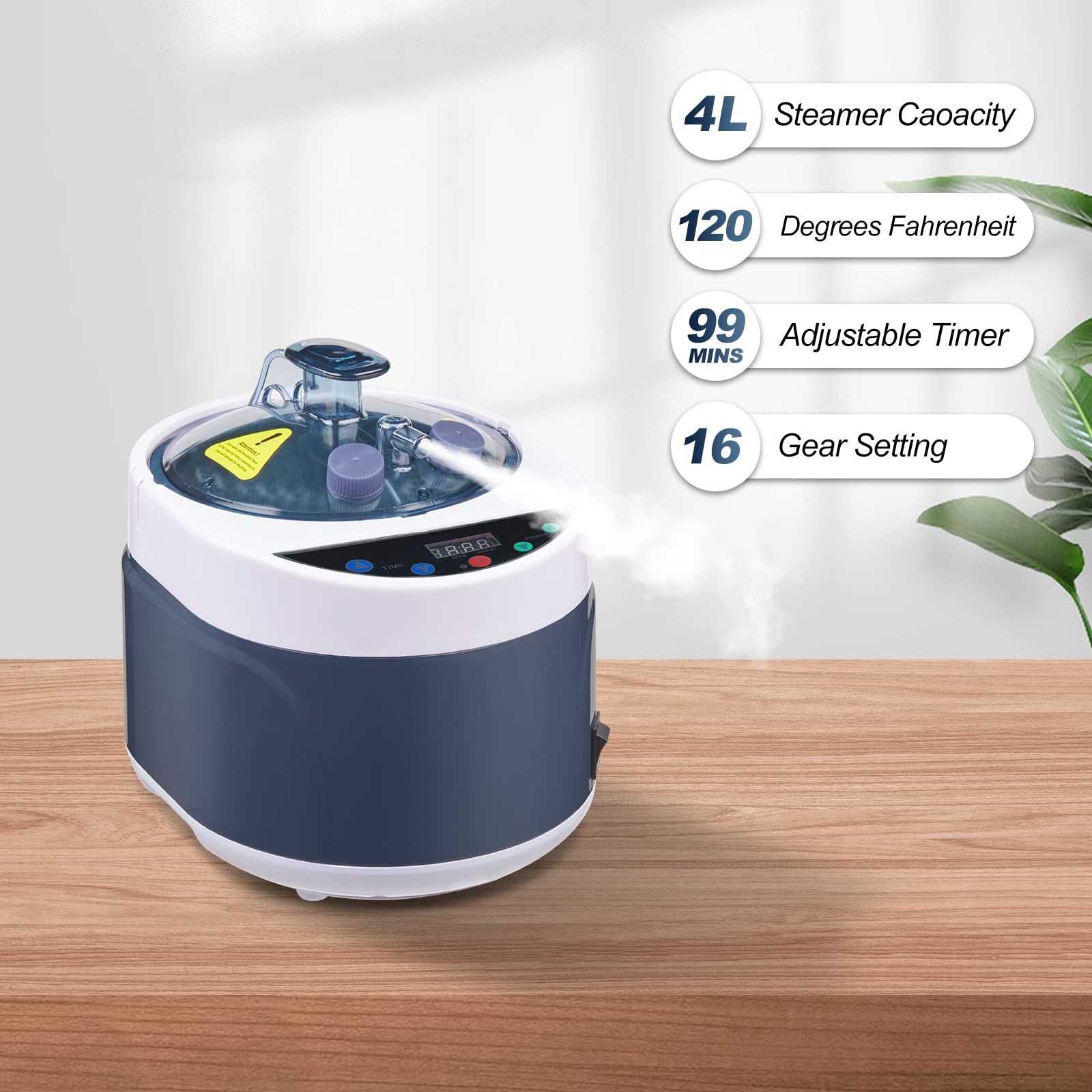 4L Sauna Steamer for Home Spa - 1500W Portable Steam Generator with Stainless Steel Pot, Touch Button, Timer Display & Remote Control - Perfect for Relaxation, Detox & Facial Treatments