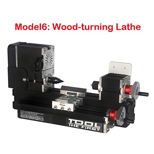 8-in-1 Mini Metal Wood Lathe with Wire Saw, Mill, Drill & Sander - 12000 RPM Handheld Power Tool (12V DC/5A/60W) for DIY Woodworking, Metal Crafting & Small Home Projects