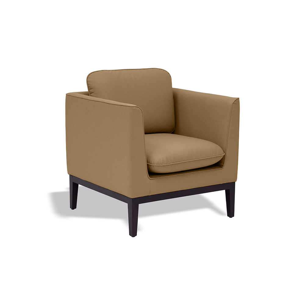 Fontana Armchair - Modern Accent Chair for Living Room, Bedroom & Office - Stylish Upholstered Lounge Chair with Wooden Legs - Perfect for Relaxing, Reading & Decor