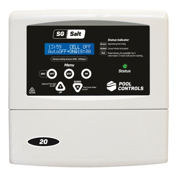 SG30 30 g/h Self-Cleaning Salt Water Chlorinator for Pools – Automatic Pool Chlorine Generator for In-Ground & Above Ground Swimming Pools | Easy Installation & Low Maintenance