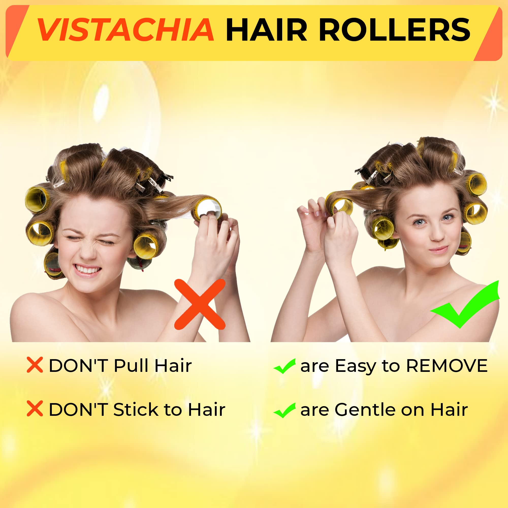 Large Hair Rollers with Clips - Self Grip Jumbo Curlers for Voluminous Hair, 18 Pack (3 Sizes: 6PCS Each) + 12 Hair Clips - Perfect for Home Salon, Styling, and Creating Big Curls