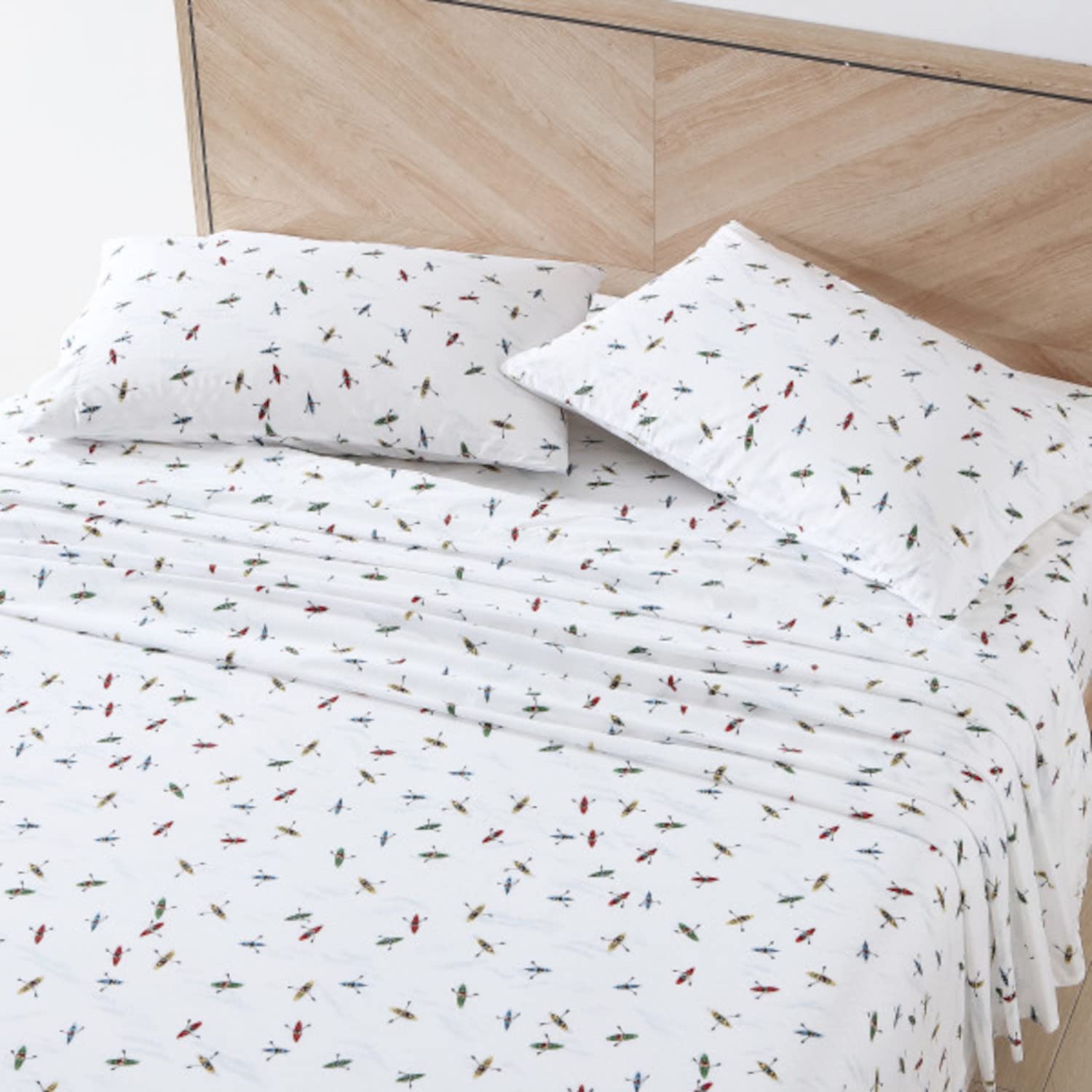 Eddie Bauer King Cotton Percale Sheets - Crisp & Cool Bedding Set for Home Decor | Perfect for Kayak Trips
