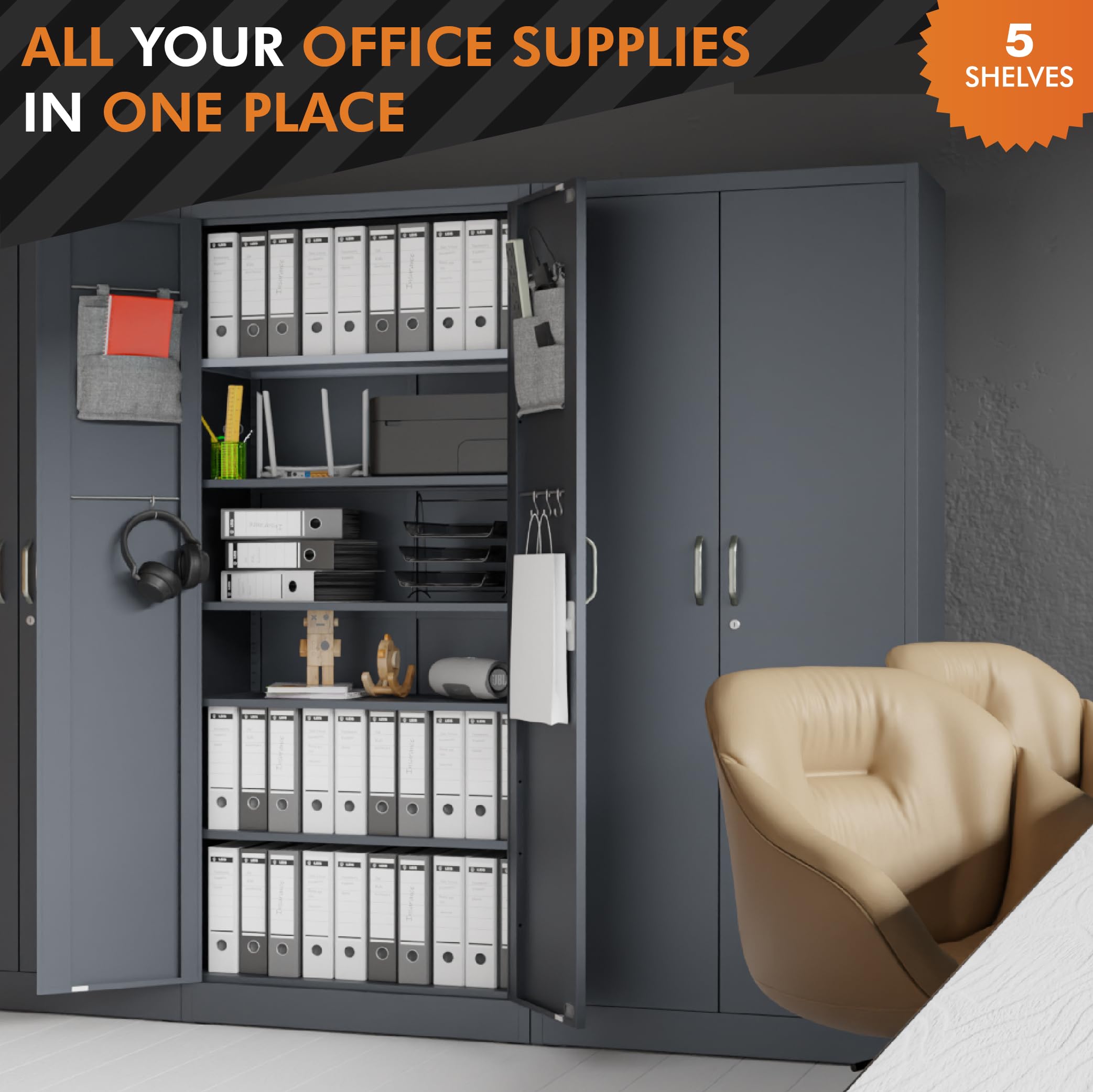 Heavy Duty Locking Metal Storage Cabinet - 71