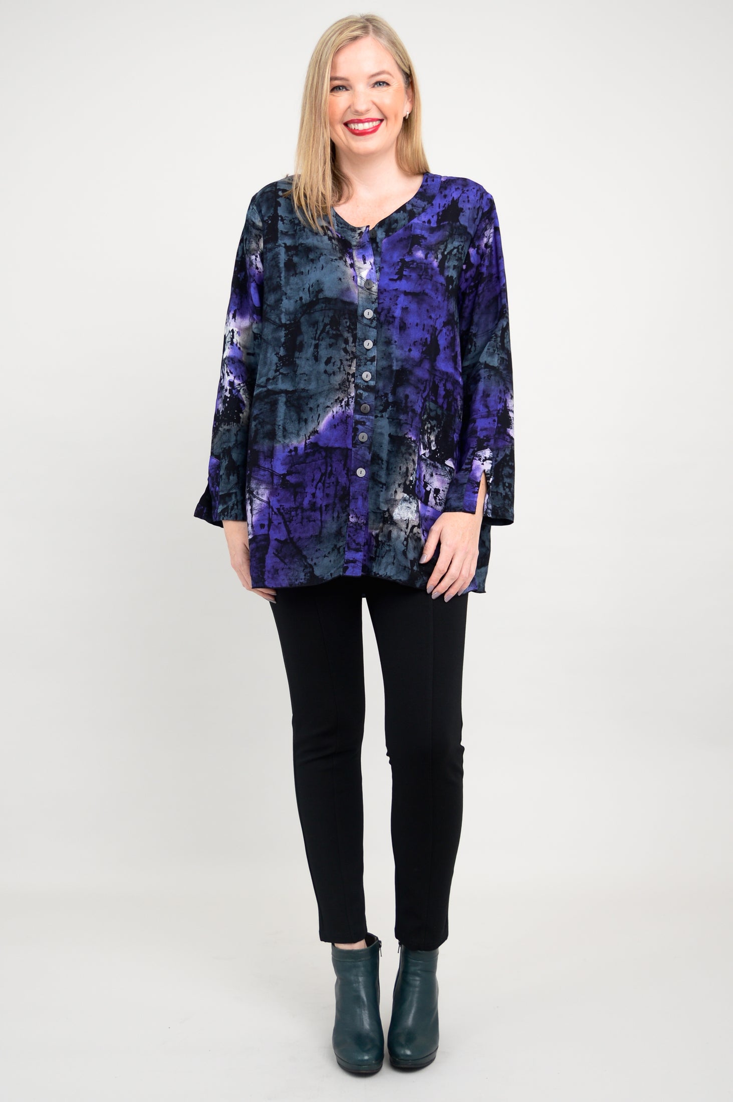 Carmel Blouse with Chakra Design - Boho Chic Women's Top for Yoga, Meditation & Spiritual Healing