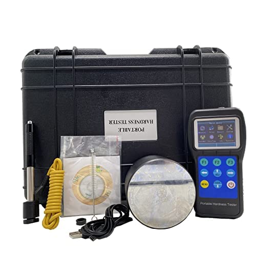 Portable Leeb Hardness Tester Meter - Digital Durometer with 170-960HLD Range, 600 Memory Groups (HL/HB/HRB/HRC/HRA/HV/HS) for Steel, Stainless Steel, Aluminum, Brass, Copper & Bronze - Ideal for Metalworking, Quality Control & Industrial Testing