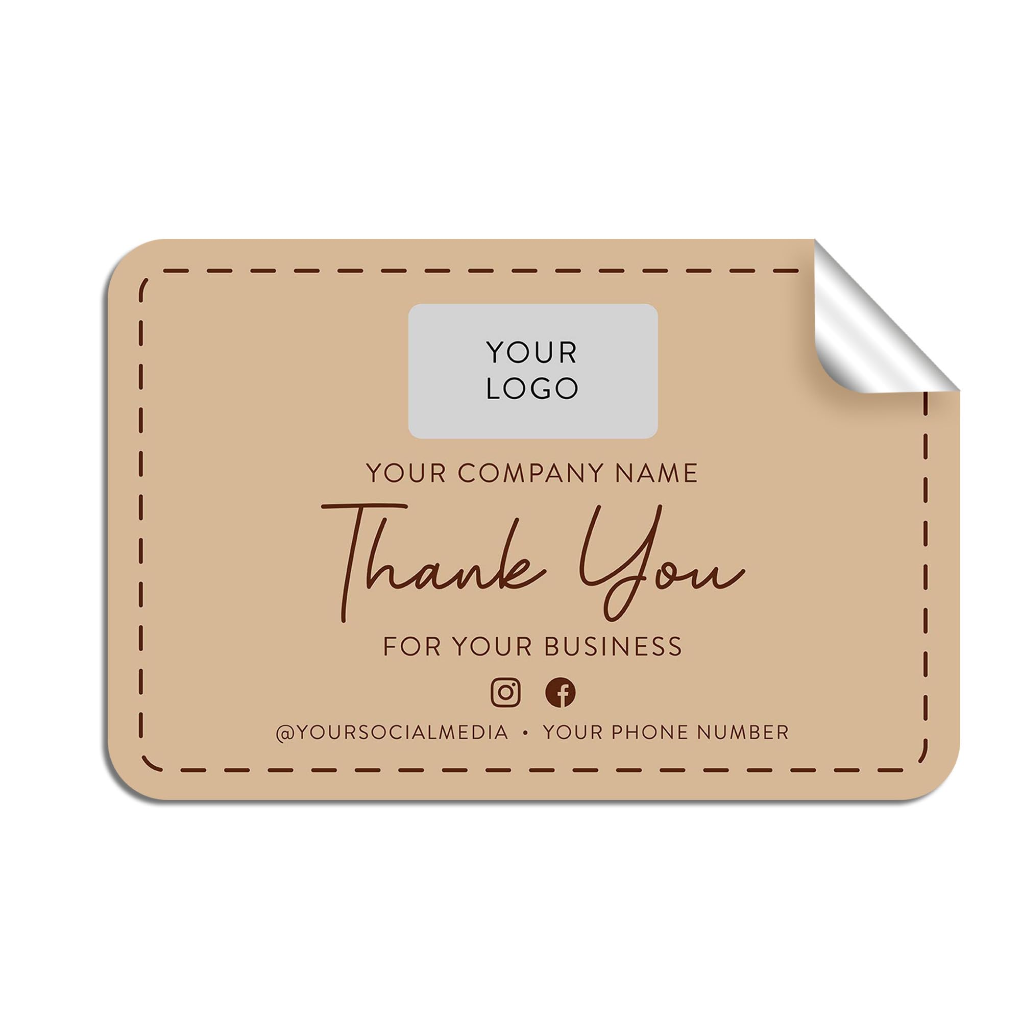 Custom Rectangle & Square Vinyl Stickers - Personalized Logo Labels for Small Business (6x4 Inches, Brown) - Perfect for Handmade Products, Packaging, Bottles, Jars, Candles & Branding