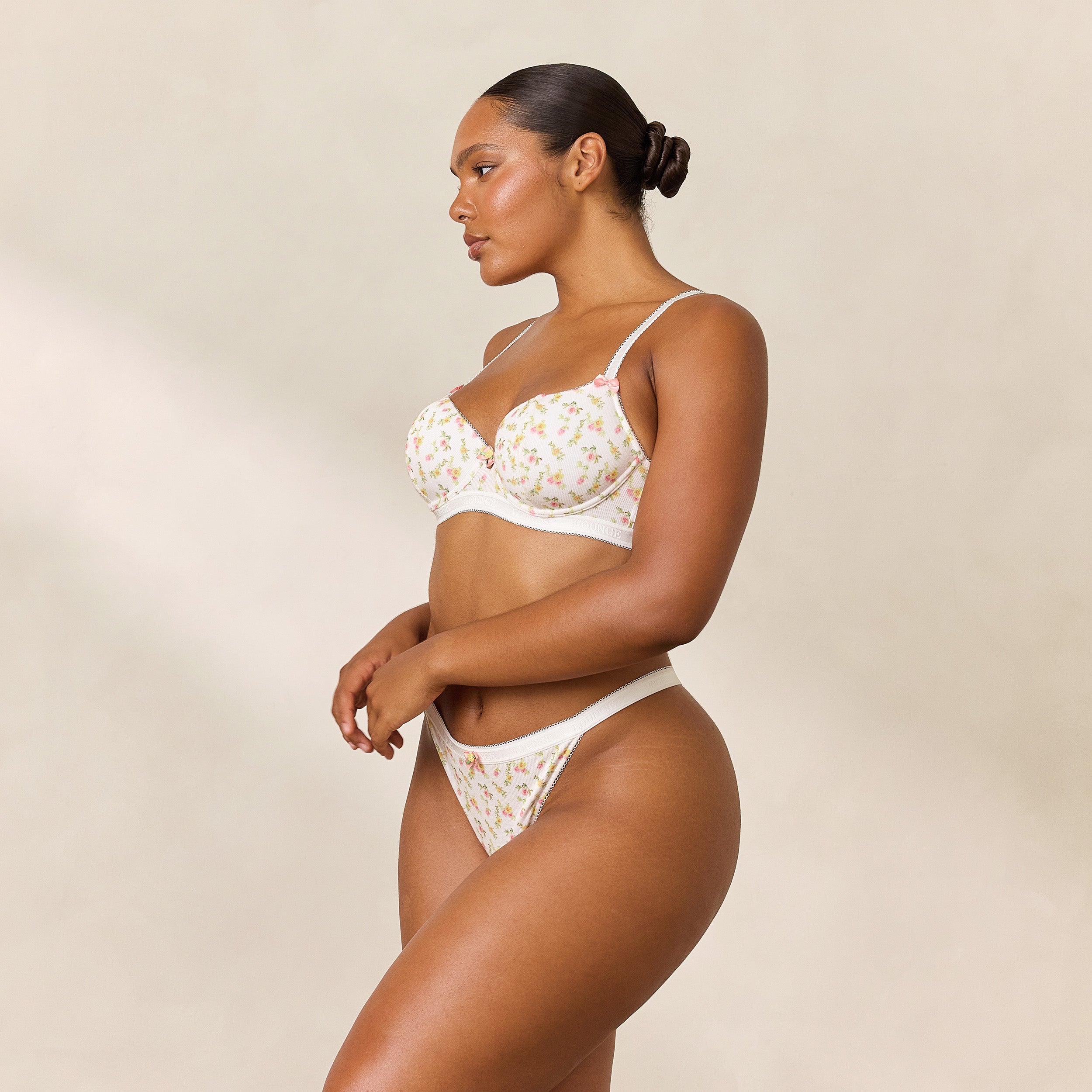 Rosebud Ribbed Balcony Bra - White Floral Lace Underwire Bra for Women | Comfortable Support & Sexy Design | Perfect for Everyday Wear & Date Night