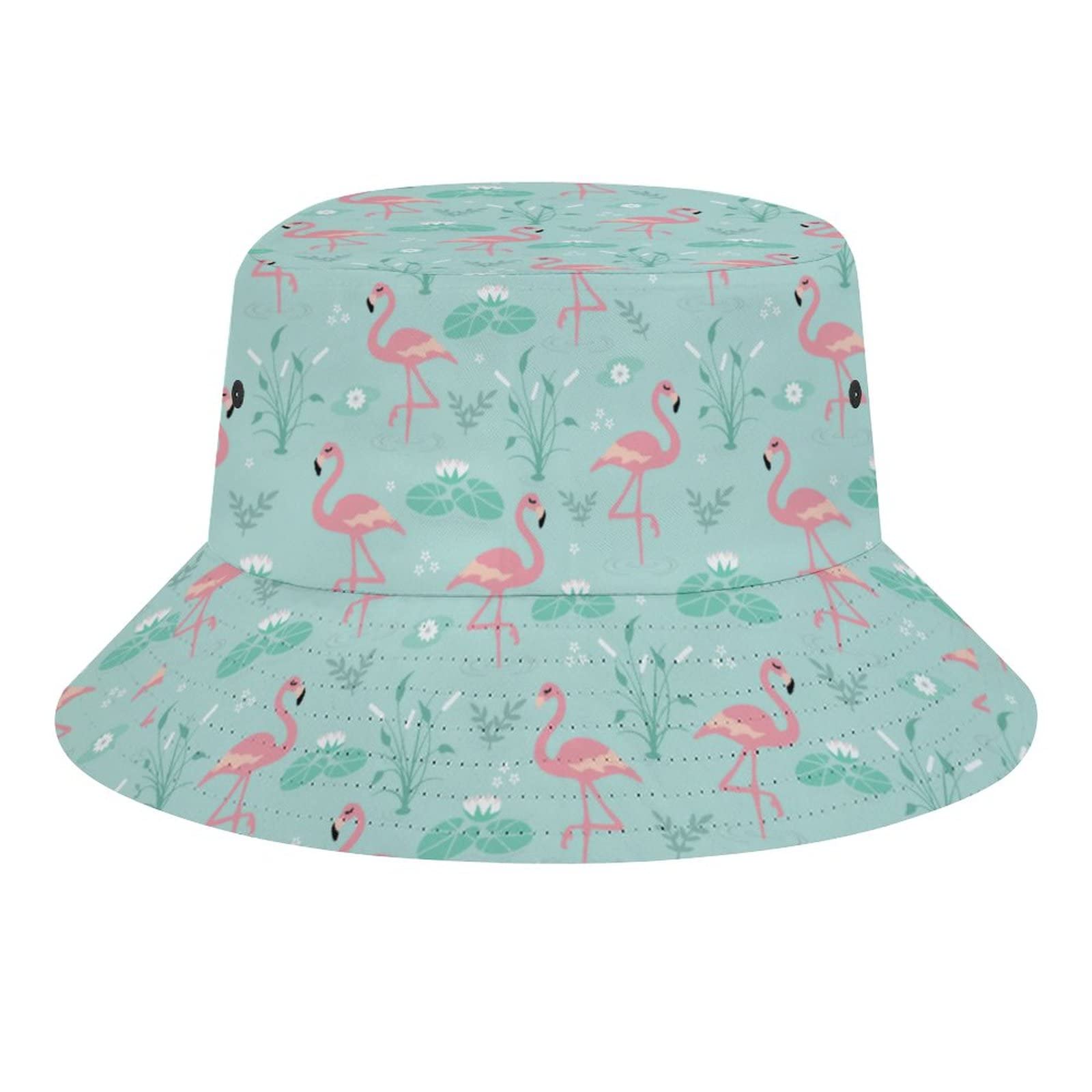 Stylish Floral Bucket Hat for Women & Men - Lightweight Packable Summer Sun Hat for Beach, Travel & Outdoor Activities - Unisex Flamingo Print Fisherman Cap