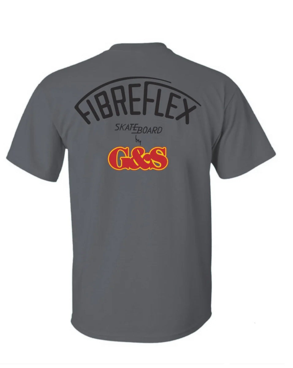 XL G&S Gordon and Smith FIBREFLEX T-Shirt in Charcoal - Perfect for Surfing, Skateboarding & Casual Streetwear