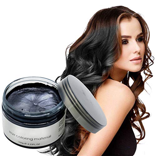 Temporary DIY Hair Color Wax - Natural Hair Color Cream for Men & Women, 4.23 oz | Instant Black Hair Pomade for Styling & Costumes | Quick Wash-Out, Non-Damaging, Perfect for Parties, Halloween & Cosplay