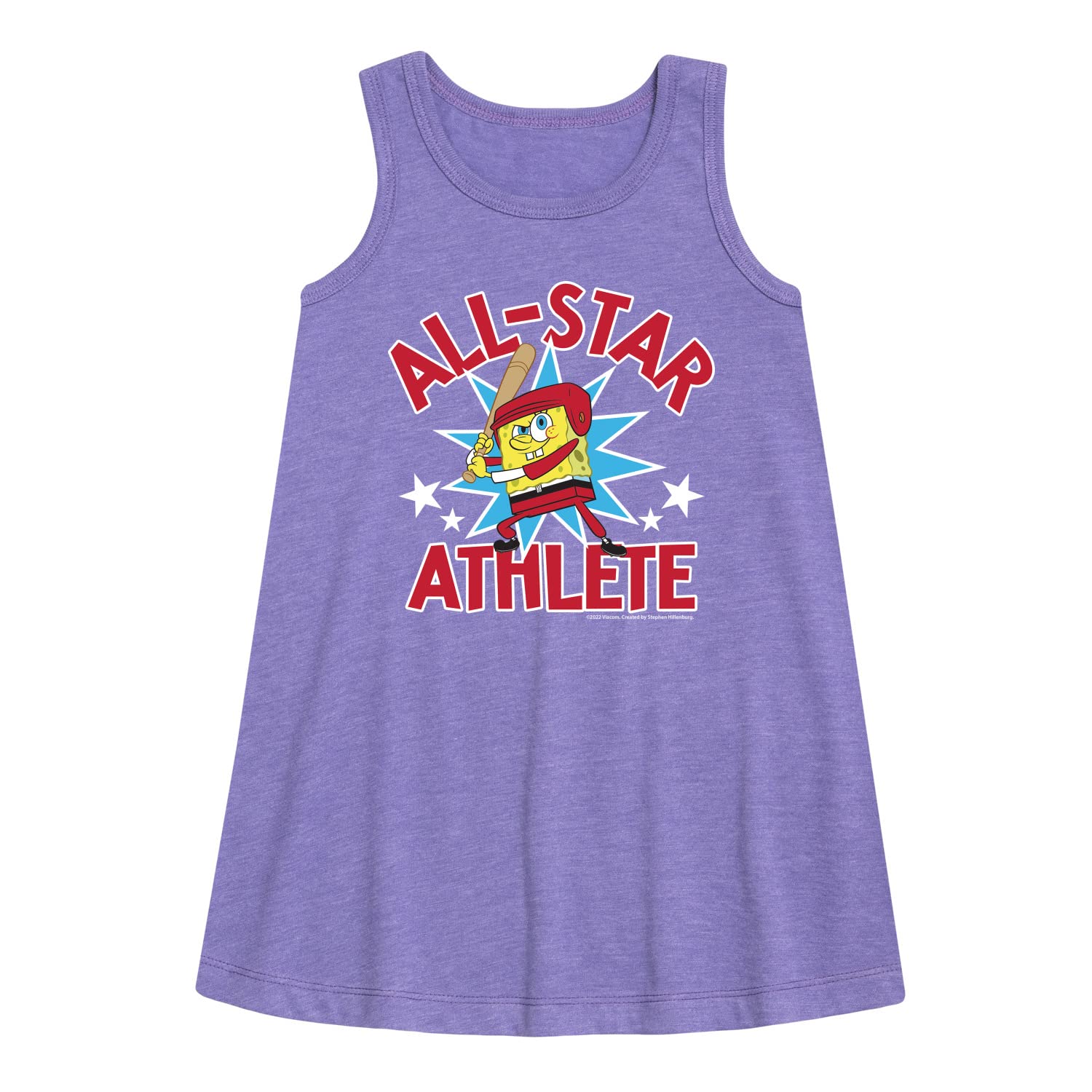 Spongebob Squarepants A-Line Dress for Toddler & Youth Girls | American All-Star Cartoon Character Outfit | Birthday Party, Cosplay, Casual Wear