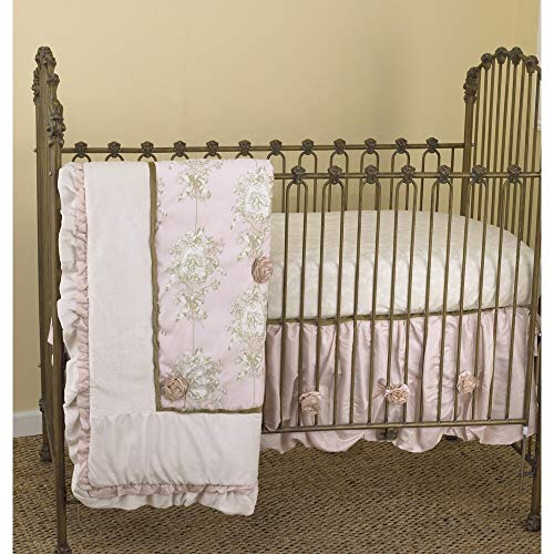 Lollipops and Roses 3-Piece Crib Bedding Set - Soft Baby Nursery Bedding for Girls, Pink Floral Crib Sheet & Bumper Set - Perfect for Newborn Nursery Decor & Baby Shower Gifts