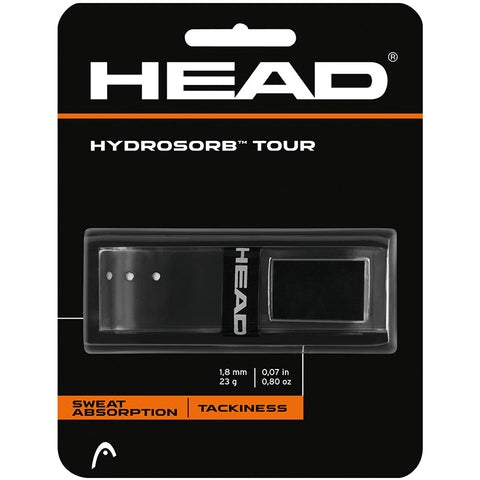 Head Hydrosorb Tour Replacement Tennis Grip (Black) - Premium Cushioning for Enhanced Comfort & Control - Ideal for Competitive Play & Training Sessions
