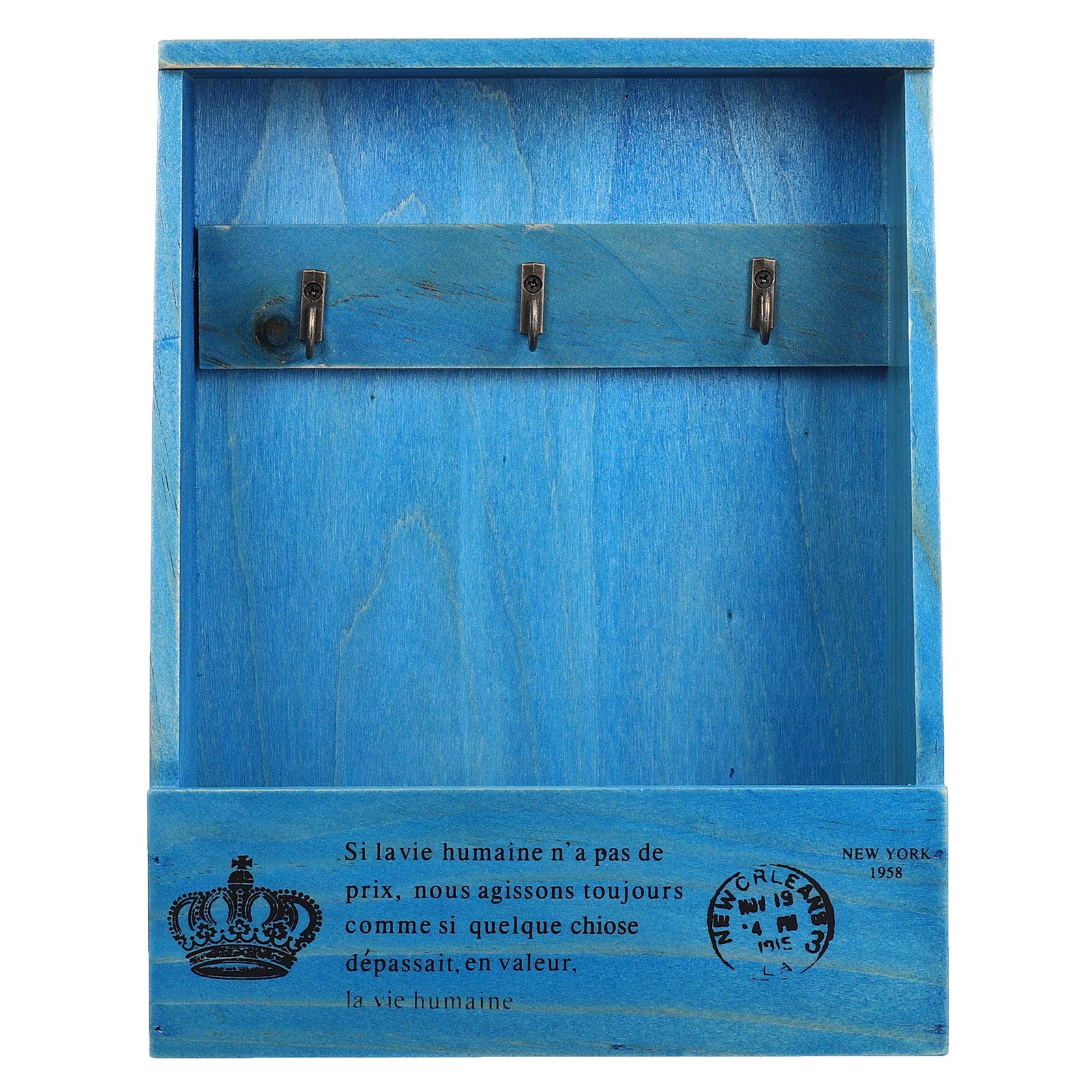 BESPORTBLE Wall Mount Key Holder - Hanging Key Storage Box with Hooks for Home, Office & Entryway Organization - Durable Key Case & Container for Keys, Mail & Small Essentials