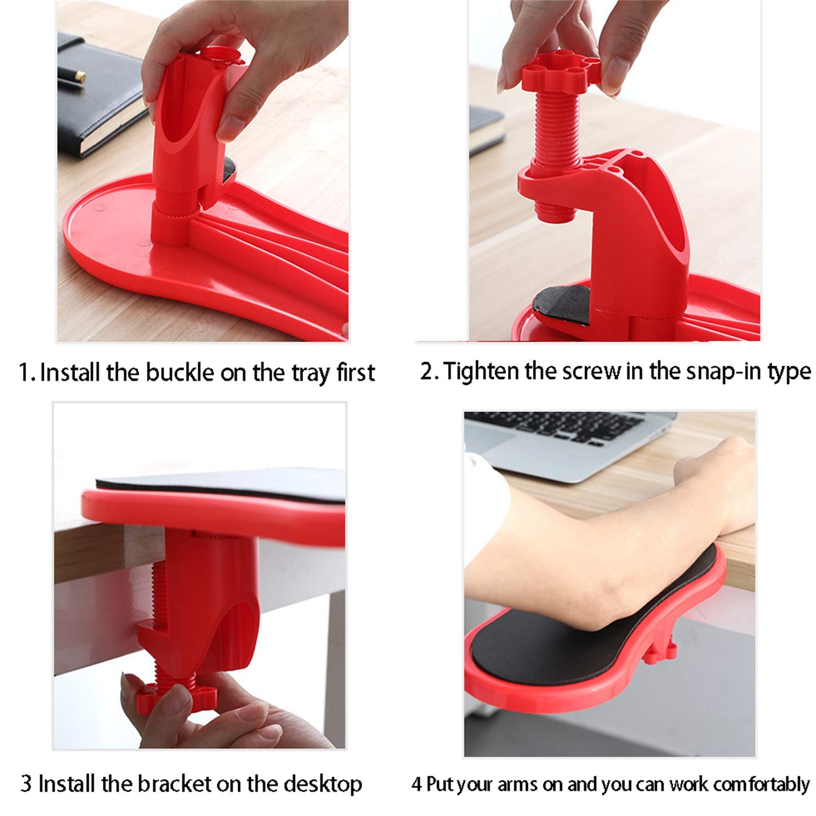 Ergonomic Rotating Adjustable Arm Rest Support for Computer Desk - Stress Relief & Office Comfort - Perfect for Long Work Hours, Gaming & Home Office Setup