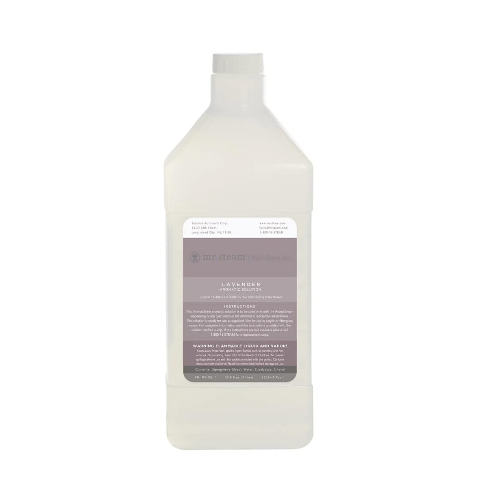 Mr. Steam Lavender Essential Oil - 33oz Bottle for AromaStream Pump | Relaxing Aromatherapy for Spa, Yoga & Home Use