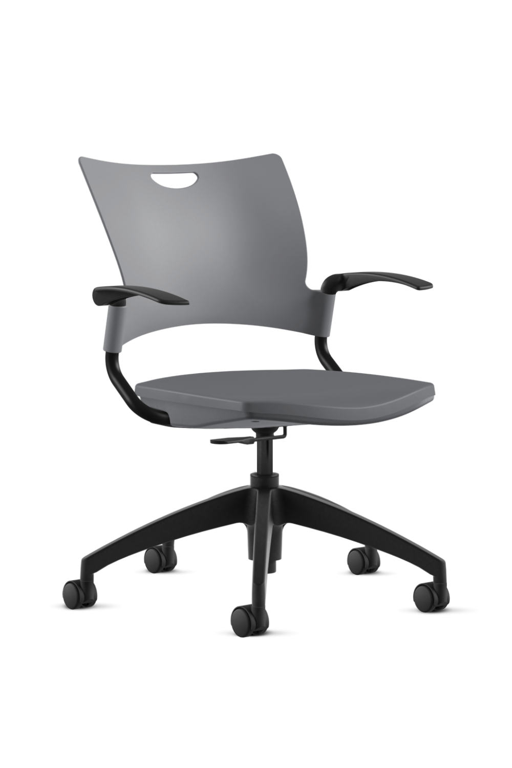 9 to 5 BELLA Swivel Tilt Task All Plastic Office Chair (1325) - Ergonomic Desk Chair for Home Office, Computer Workstation & Conference Room