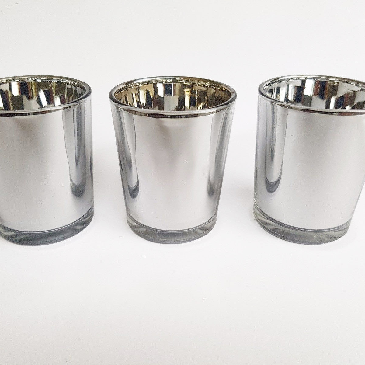 10 Pack Silver Mercury Glass Votive Candle Holders - Elegant Wedding, Bridal & Baby Shower Decor, Party Centerpieces & Home Decoration - Perfect for Romantic Ambiance, Table Settings & Holiday Displays